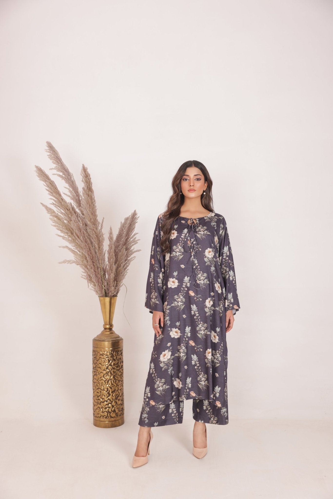 Floral Grace Printed Long Dress - Looks by Bia