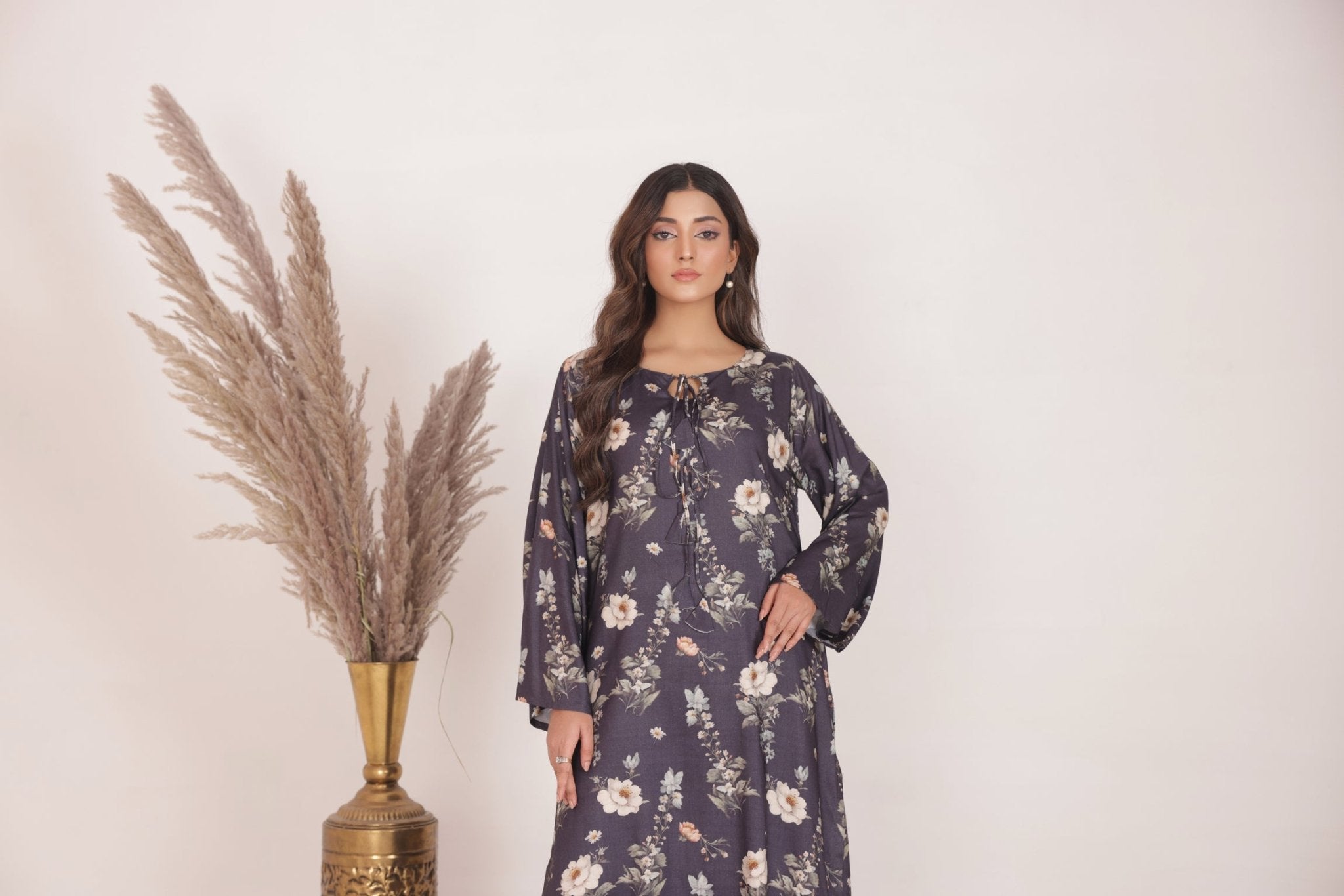 Floral Grace Printed Long Dress - Looks by Bia