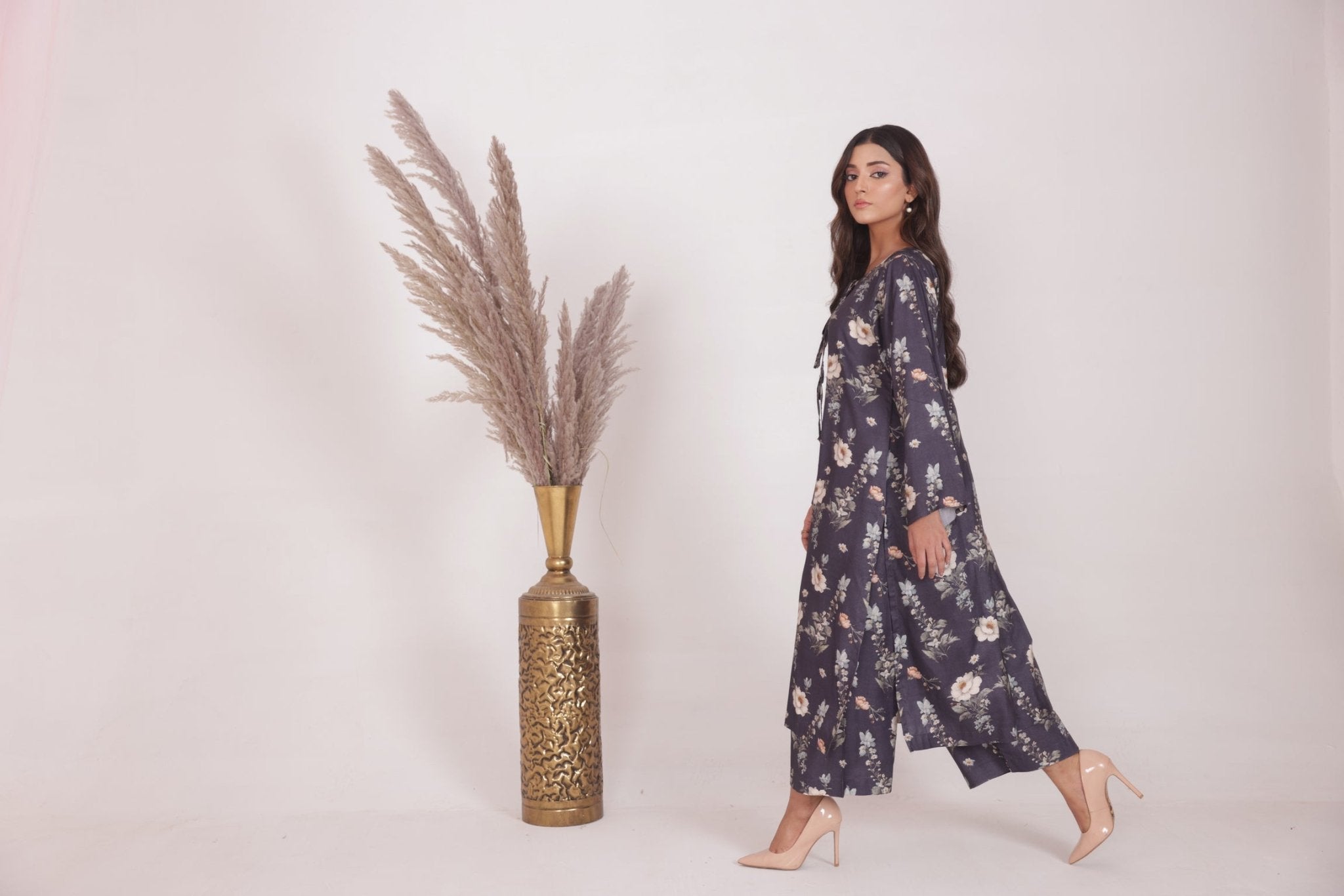 Floral Grace Printed Long Dress - Looks by Bia