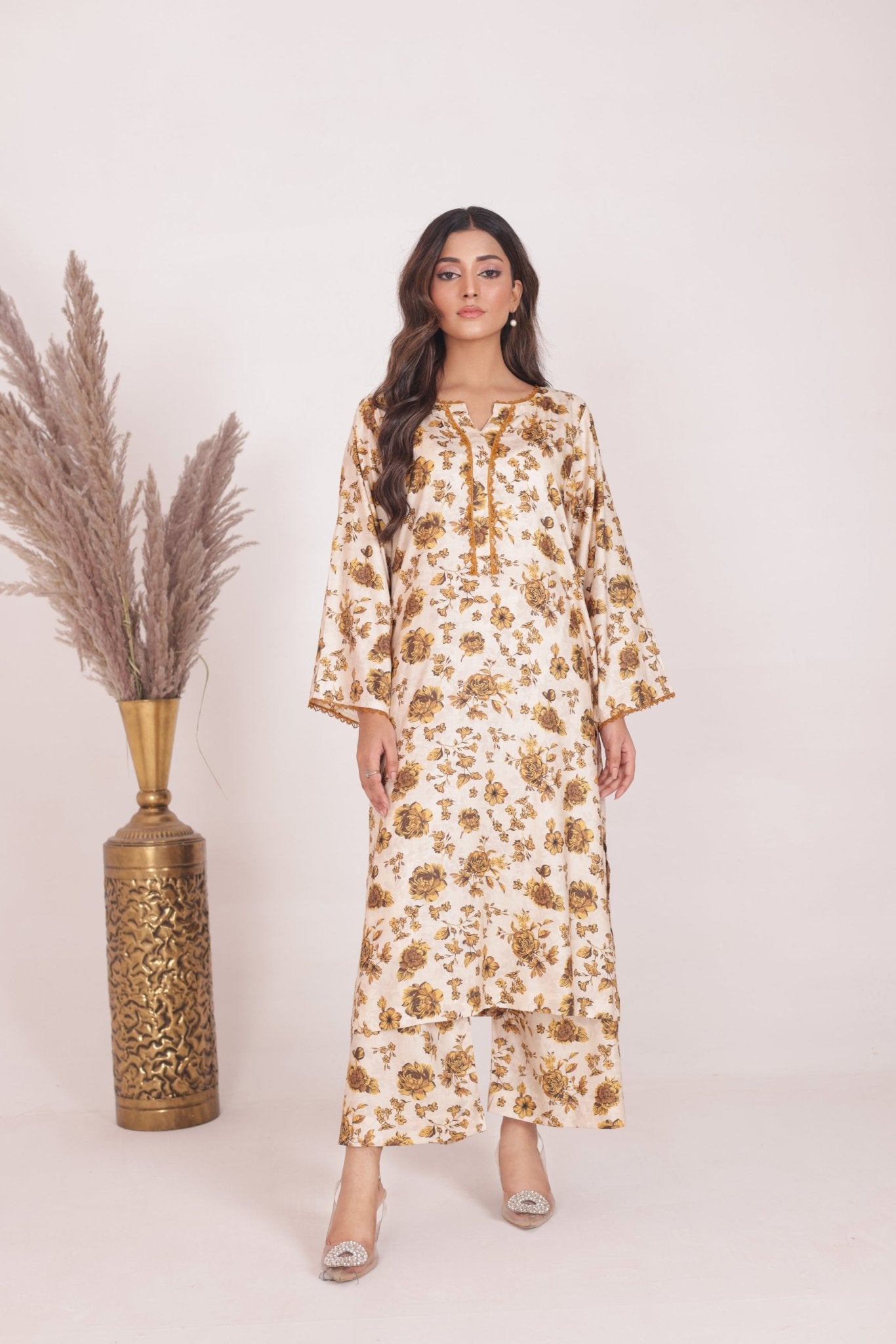 Floral Grace Printed Long Frok - Looks by Bia