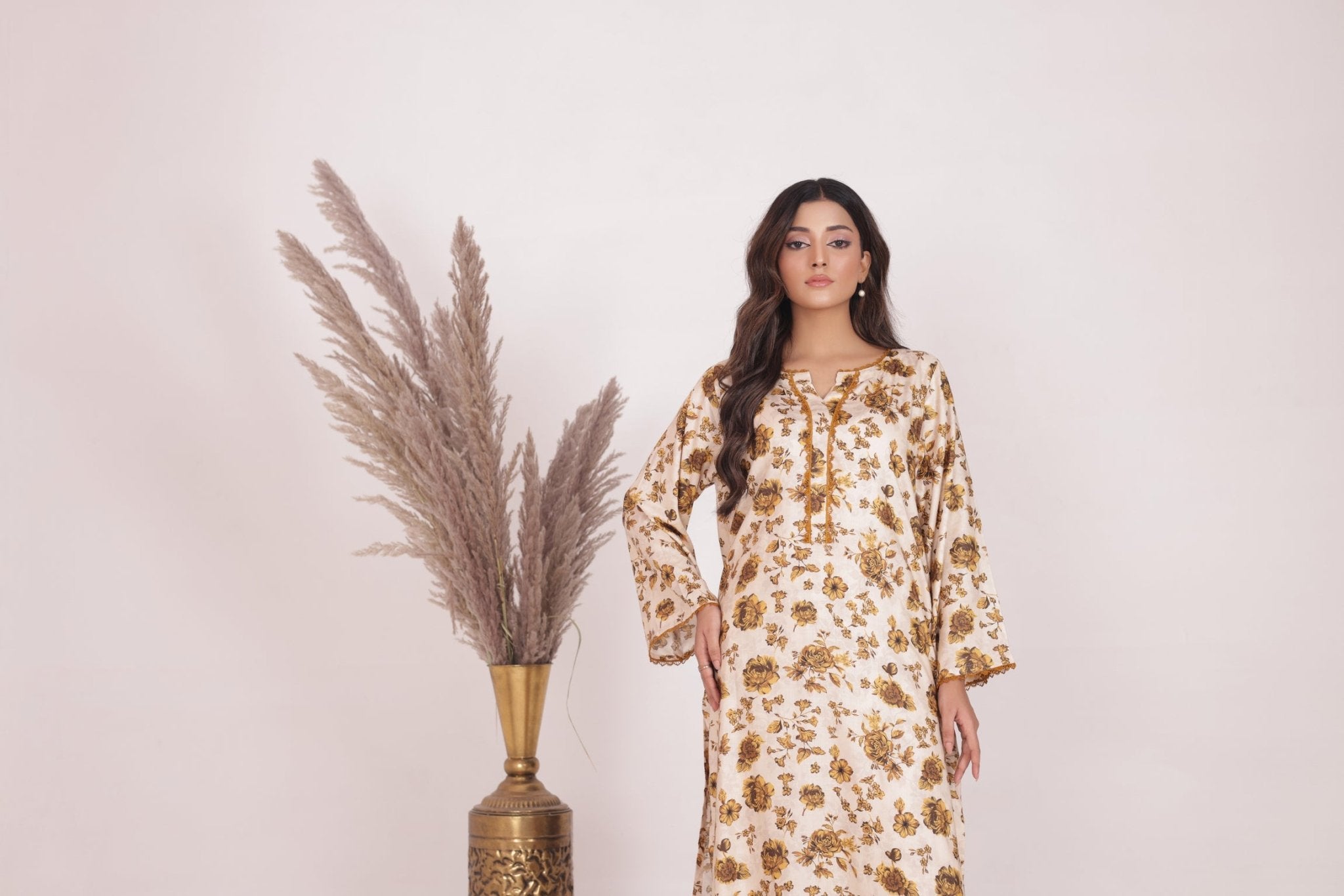 Floral Grace Printed Long Frok - Looks by Bia
