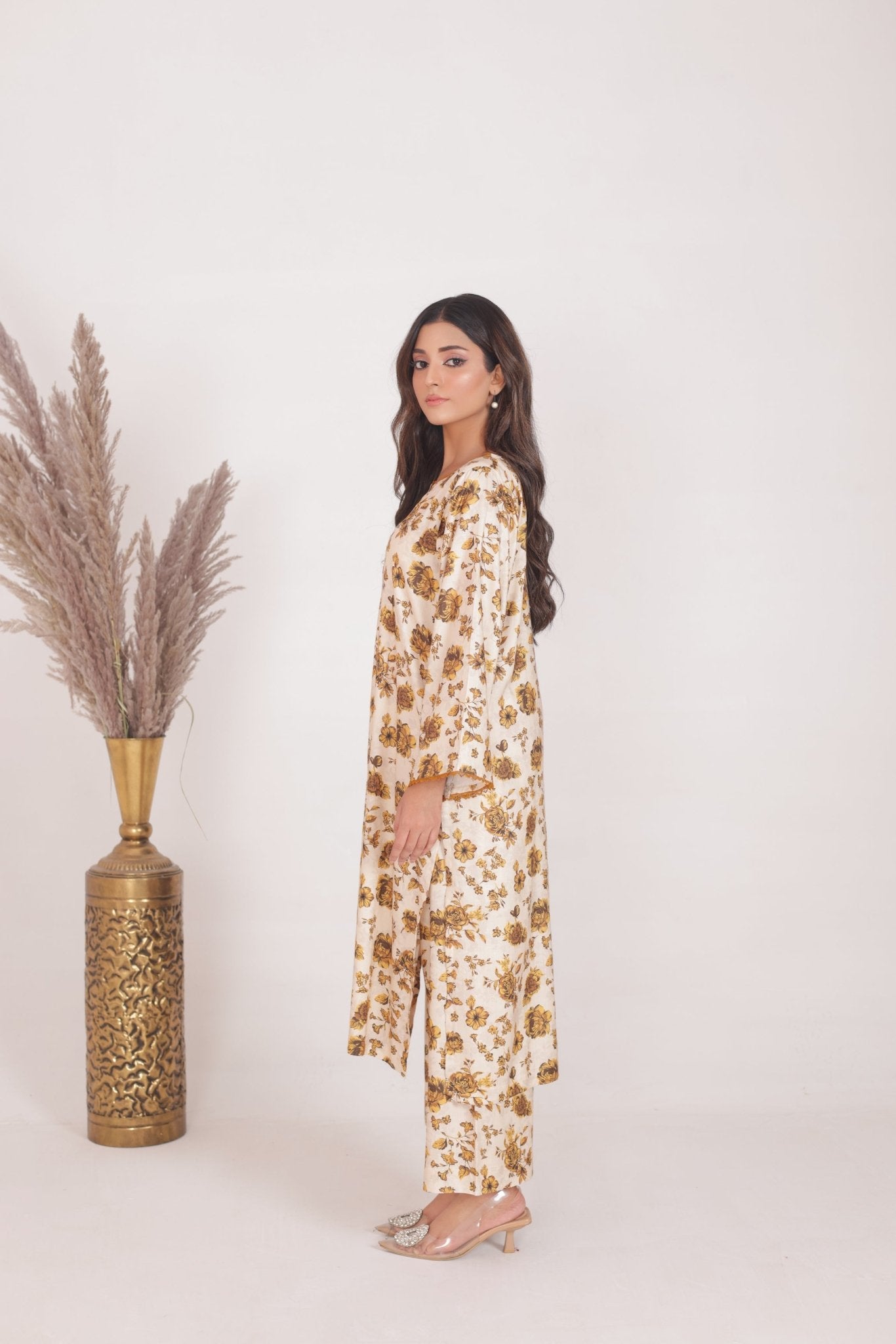 Floral Grace Printed Long Frok - Looks by Bia