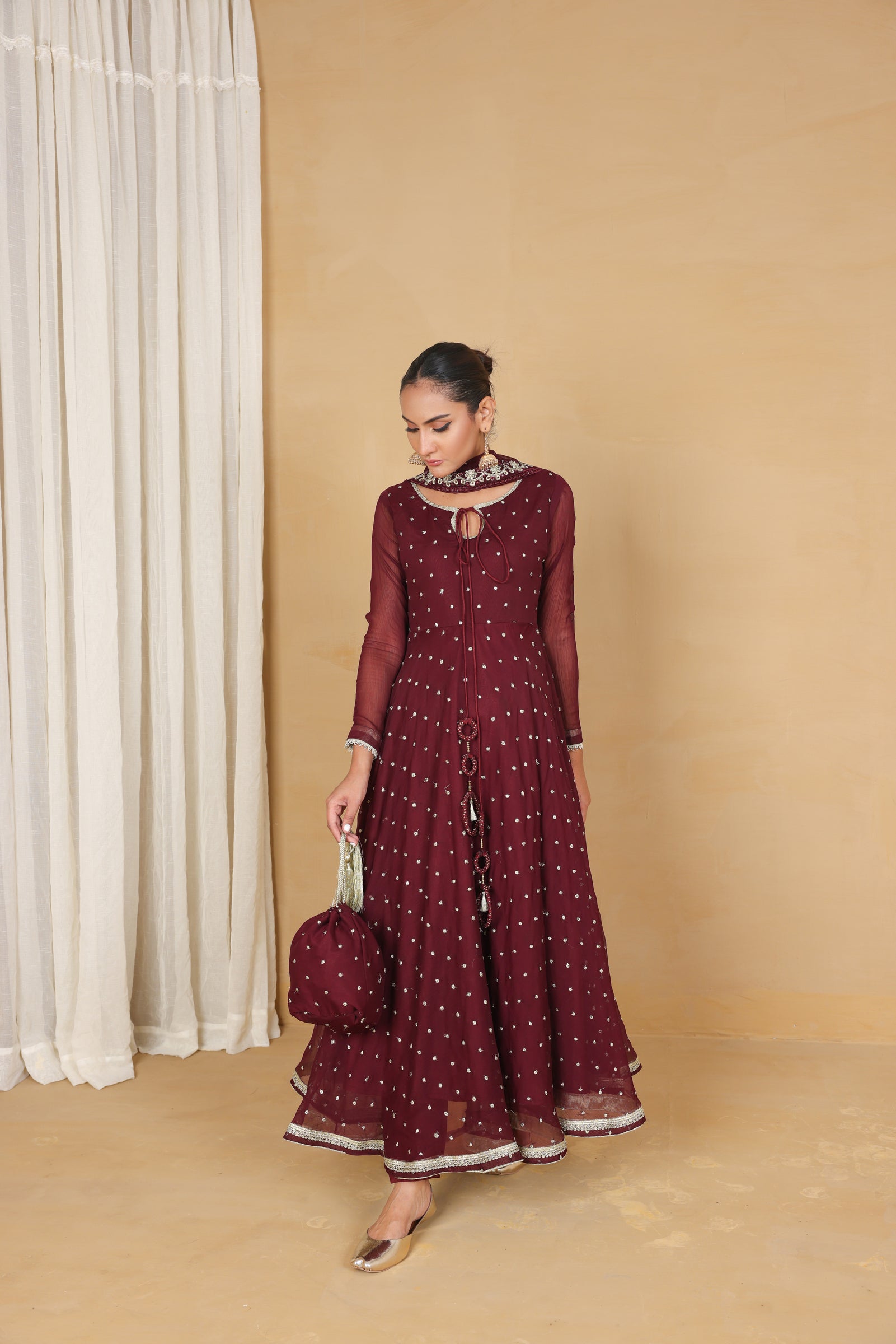 Embroidered Frock with Dupatta
