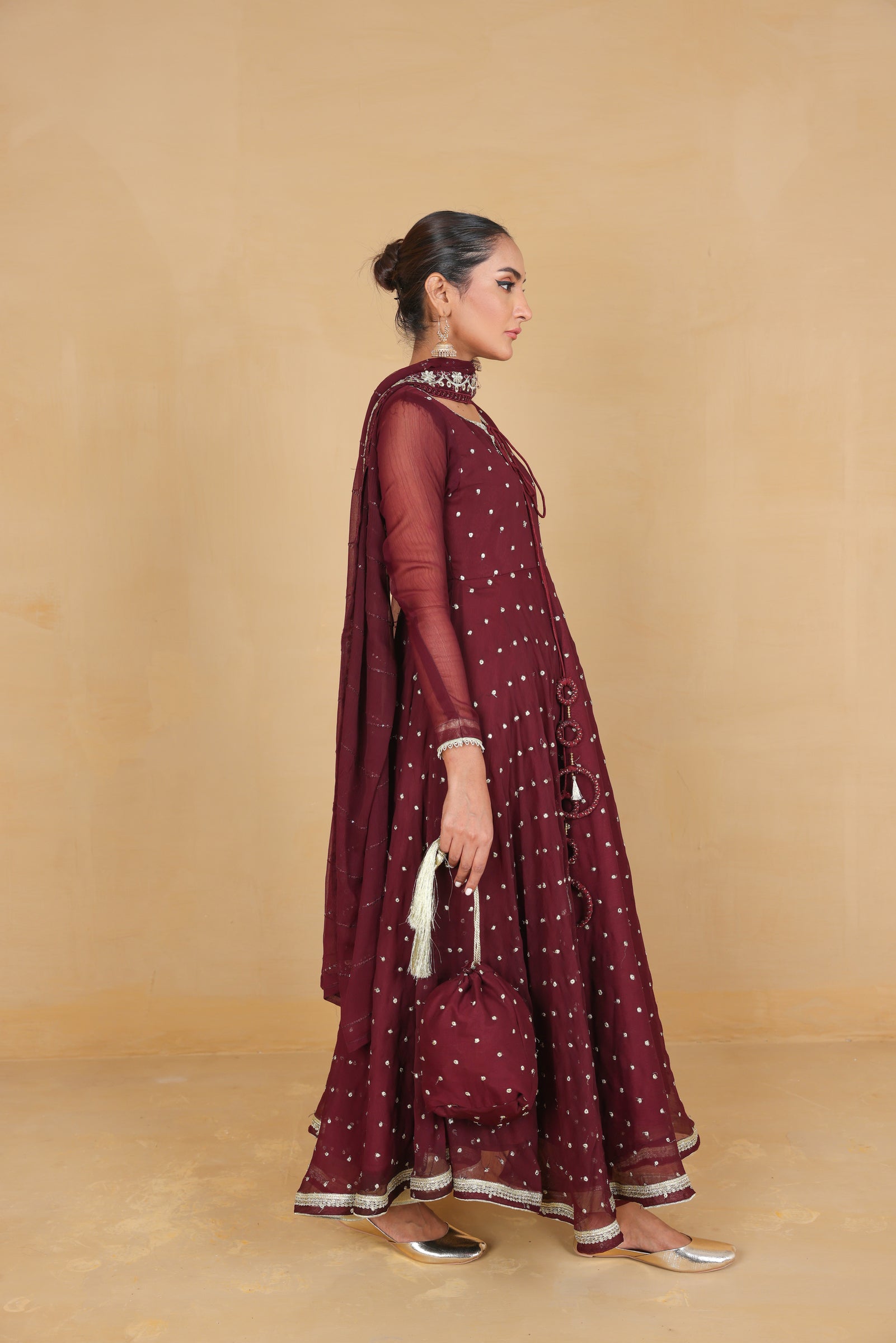 Embroidered Frock with Dupatta