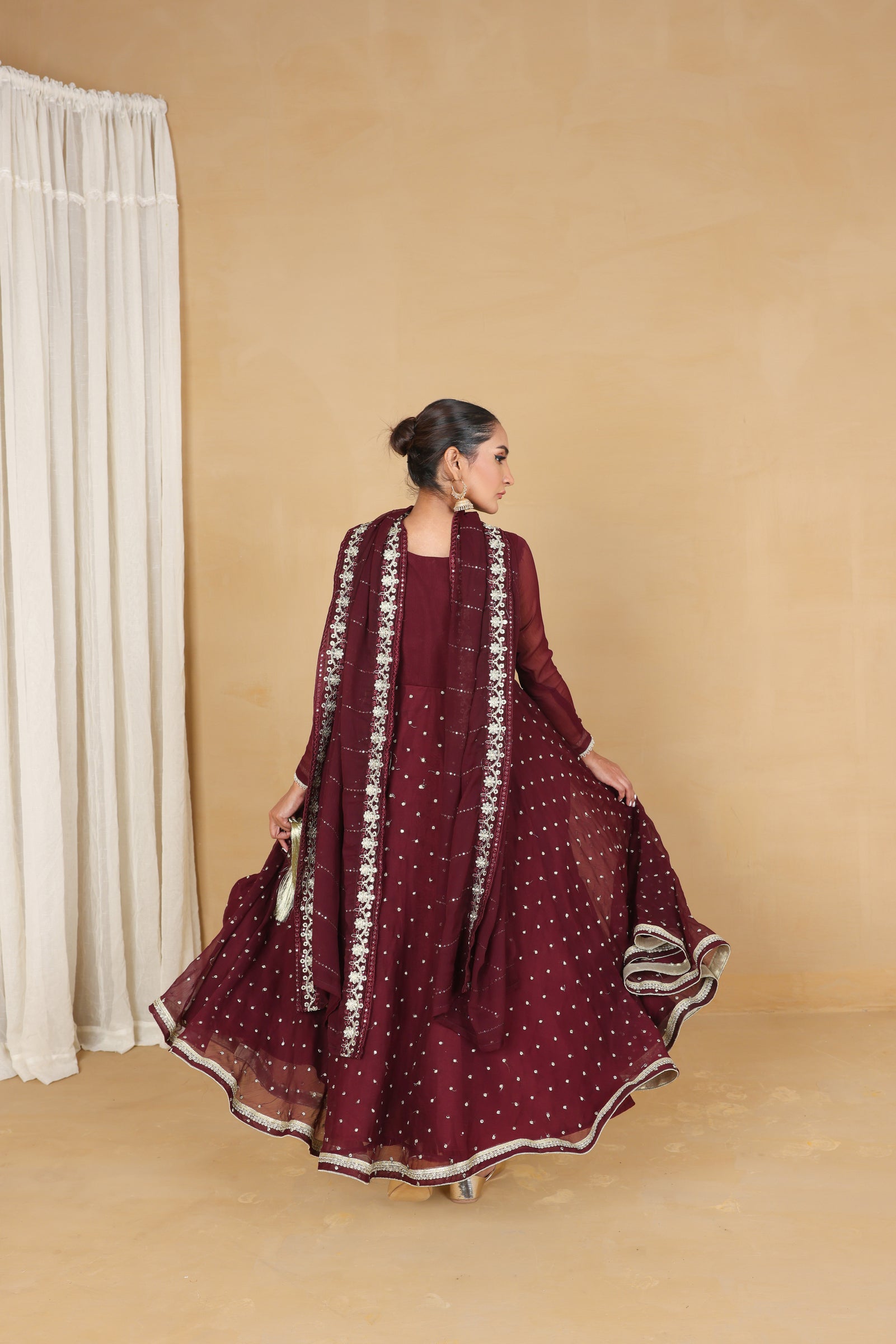 Embroidered Frock with Dupatta
