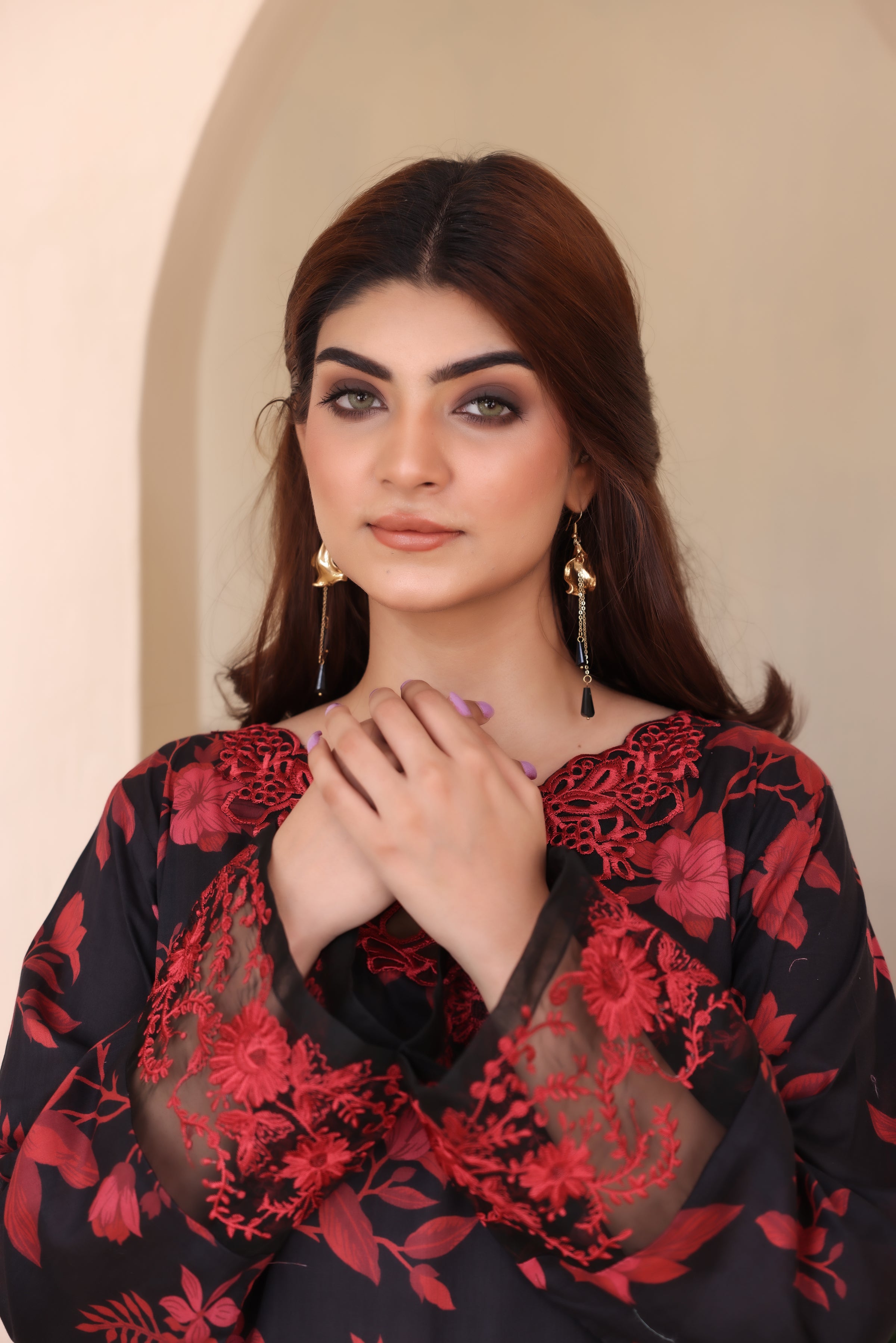 EMBROIDERED SHIRT TROUSER- LINEN