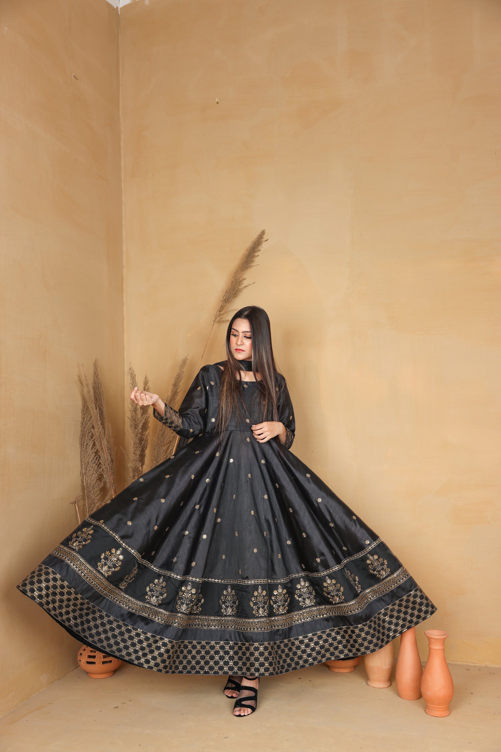 Embroidered Frock with Dupatta