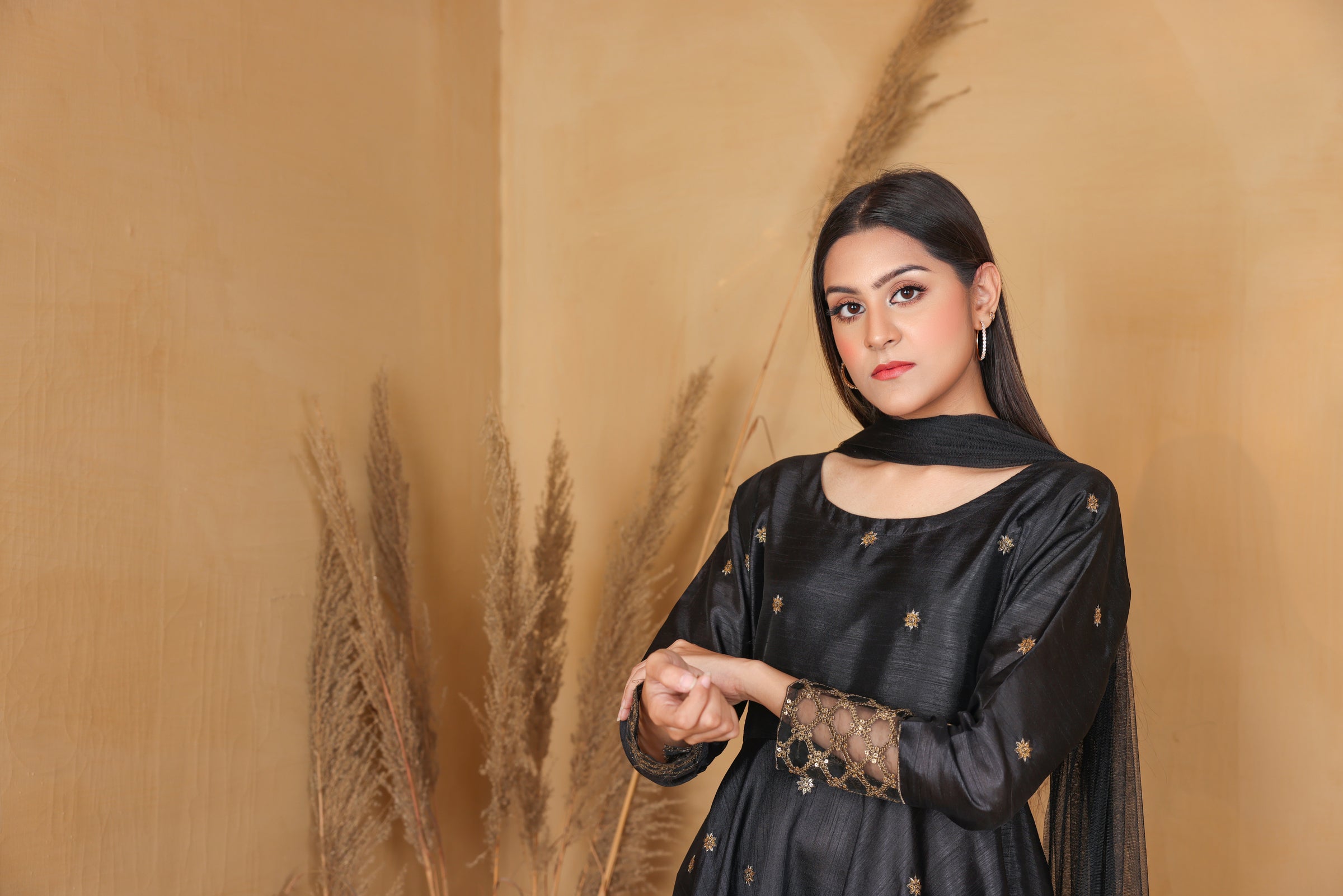 Embroidered Frock with Dupatta