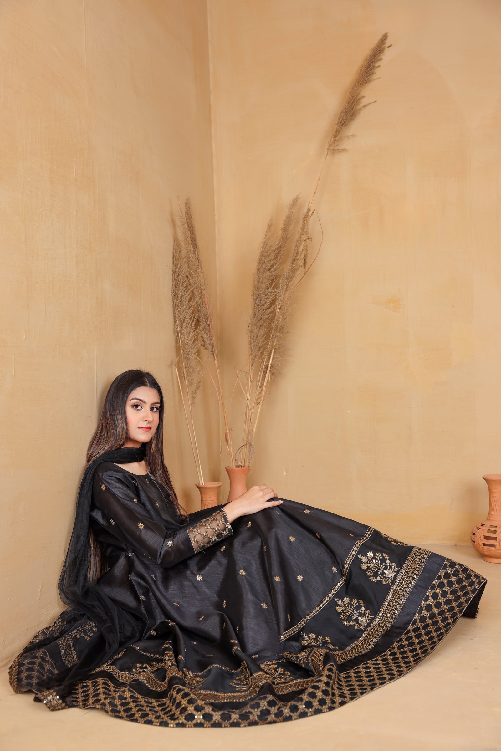 Embroidered Frock with Dupatta