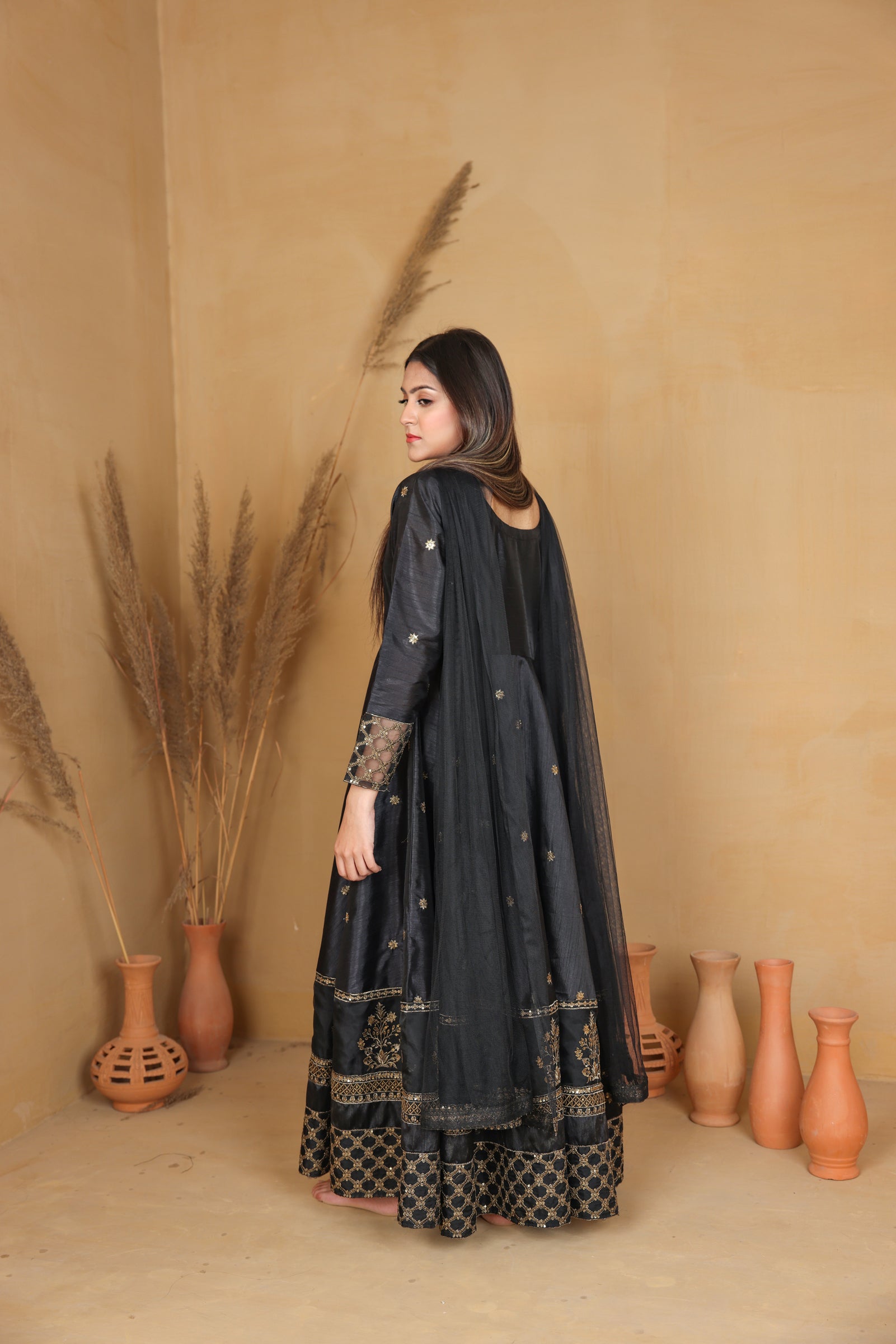 Embroidered Frock with Dupatta