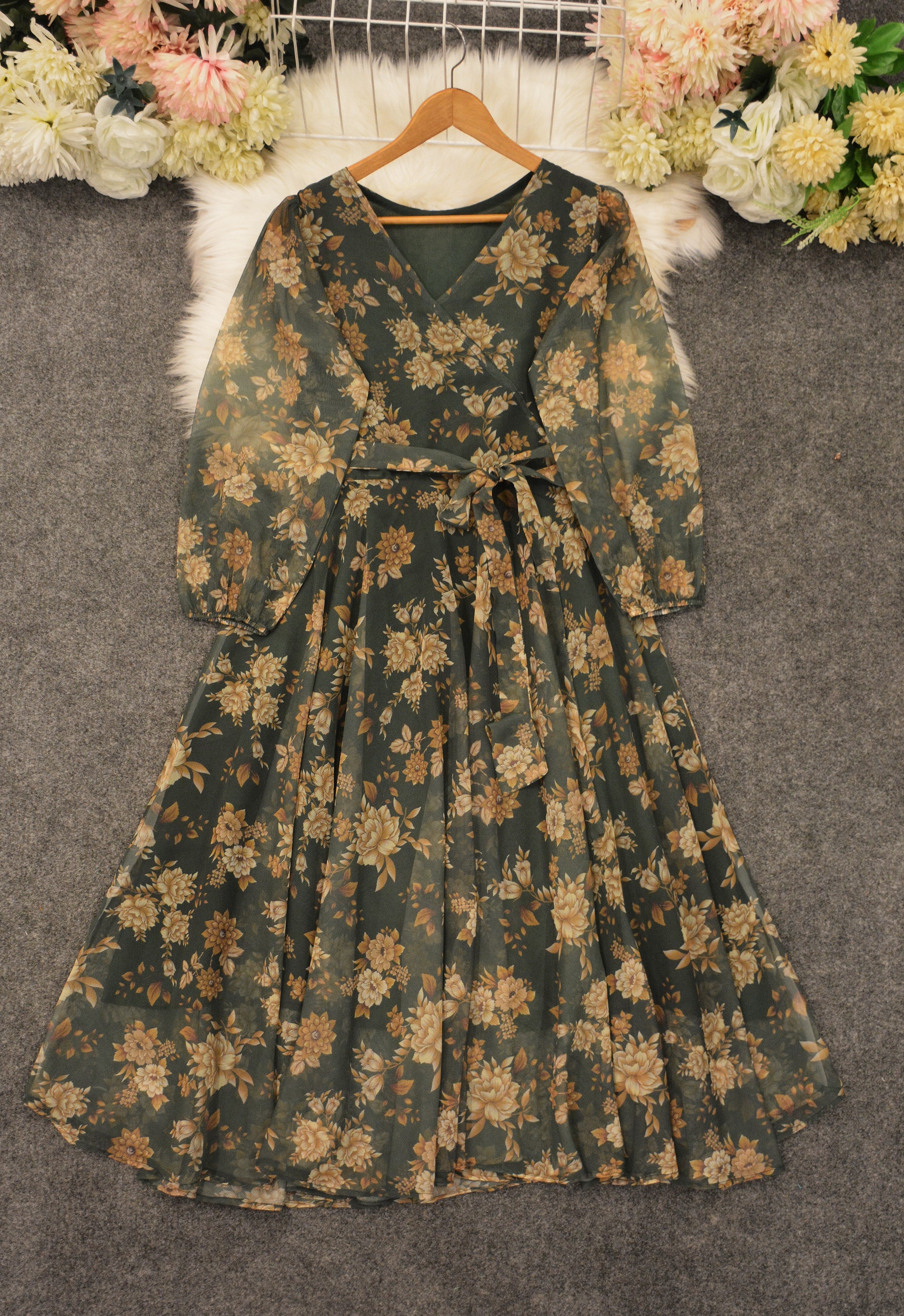 PRINTED CHIFFON FROCK