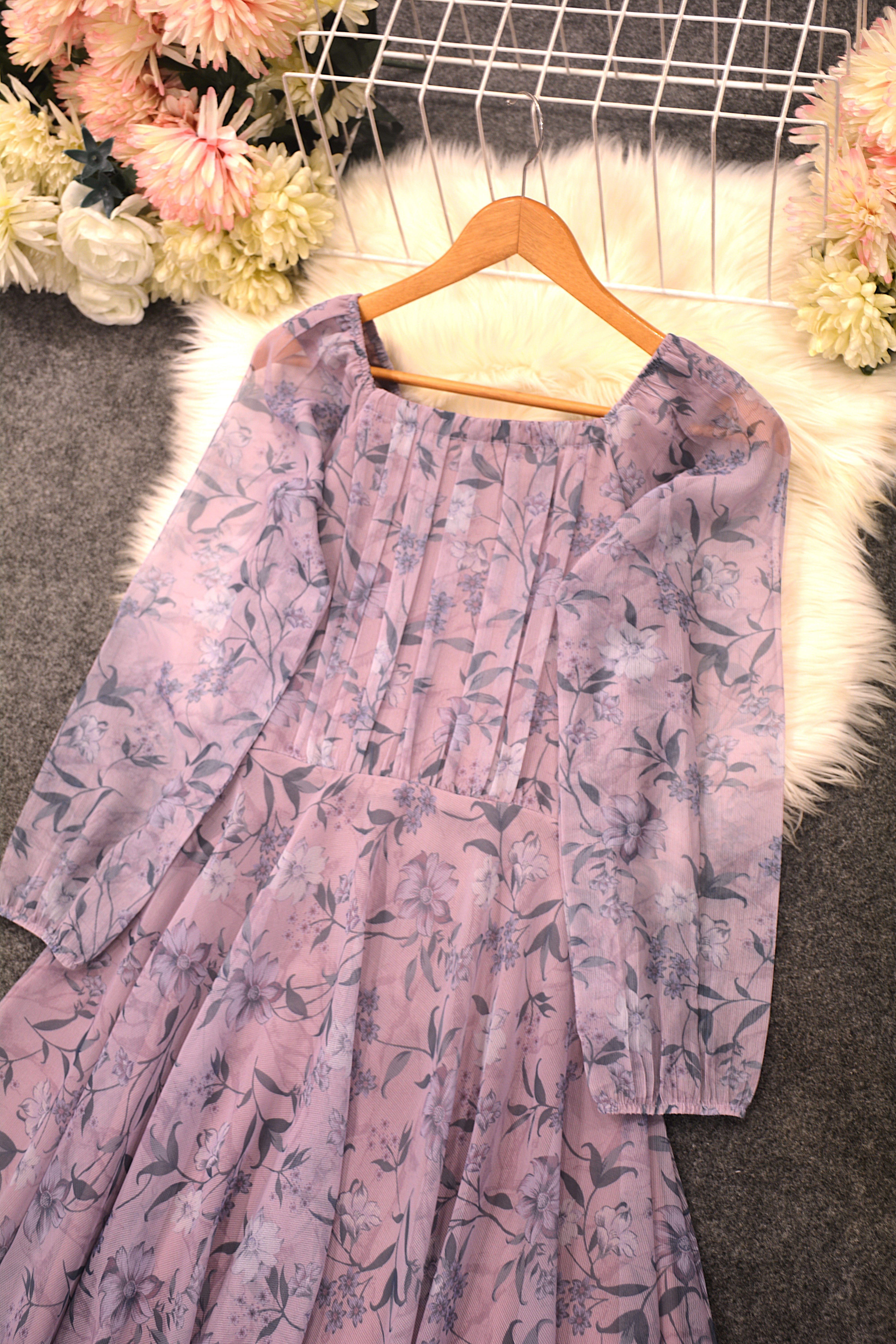 PRINTED CHIFFON FROCK
