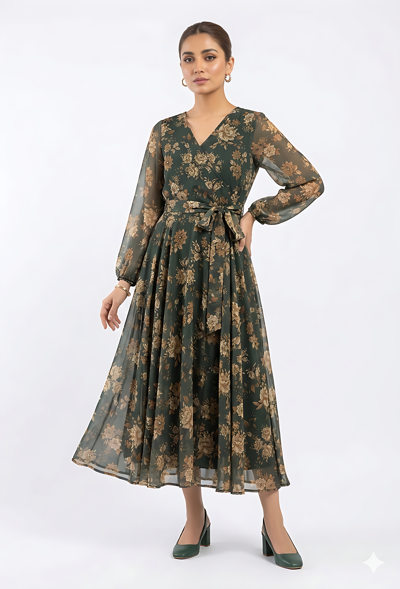 PRINTED CHIFFON FROCK
