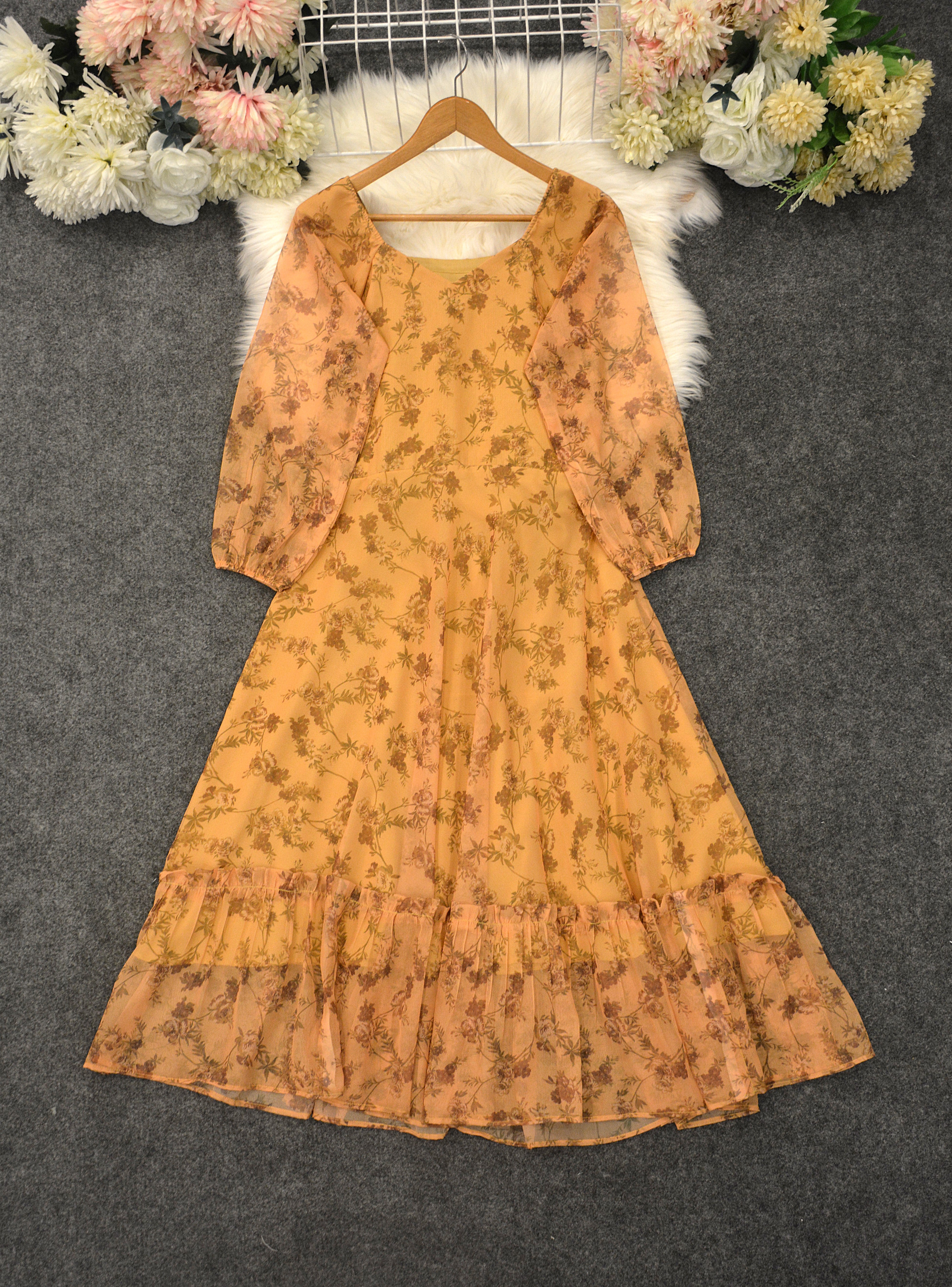 PRINTED CHIFFON FROCK