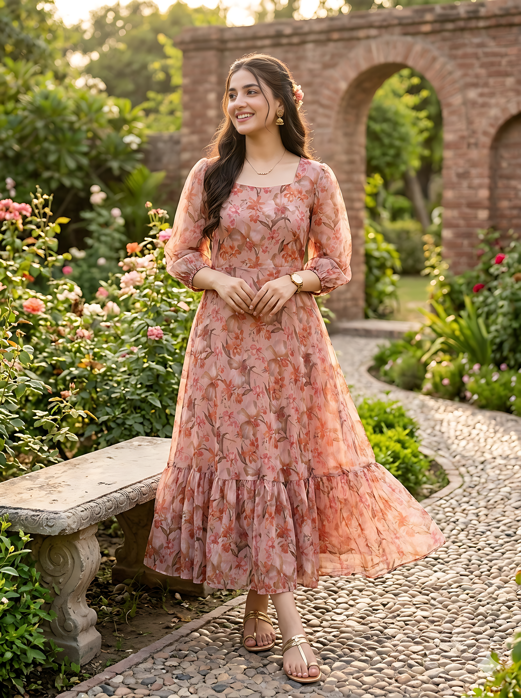 PRINTED CHIFFON FROCK