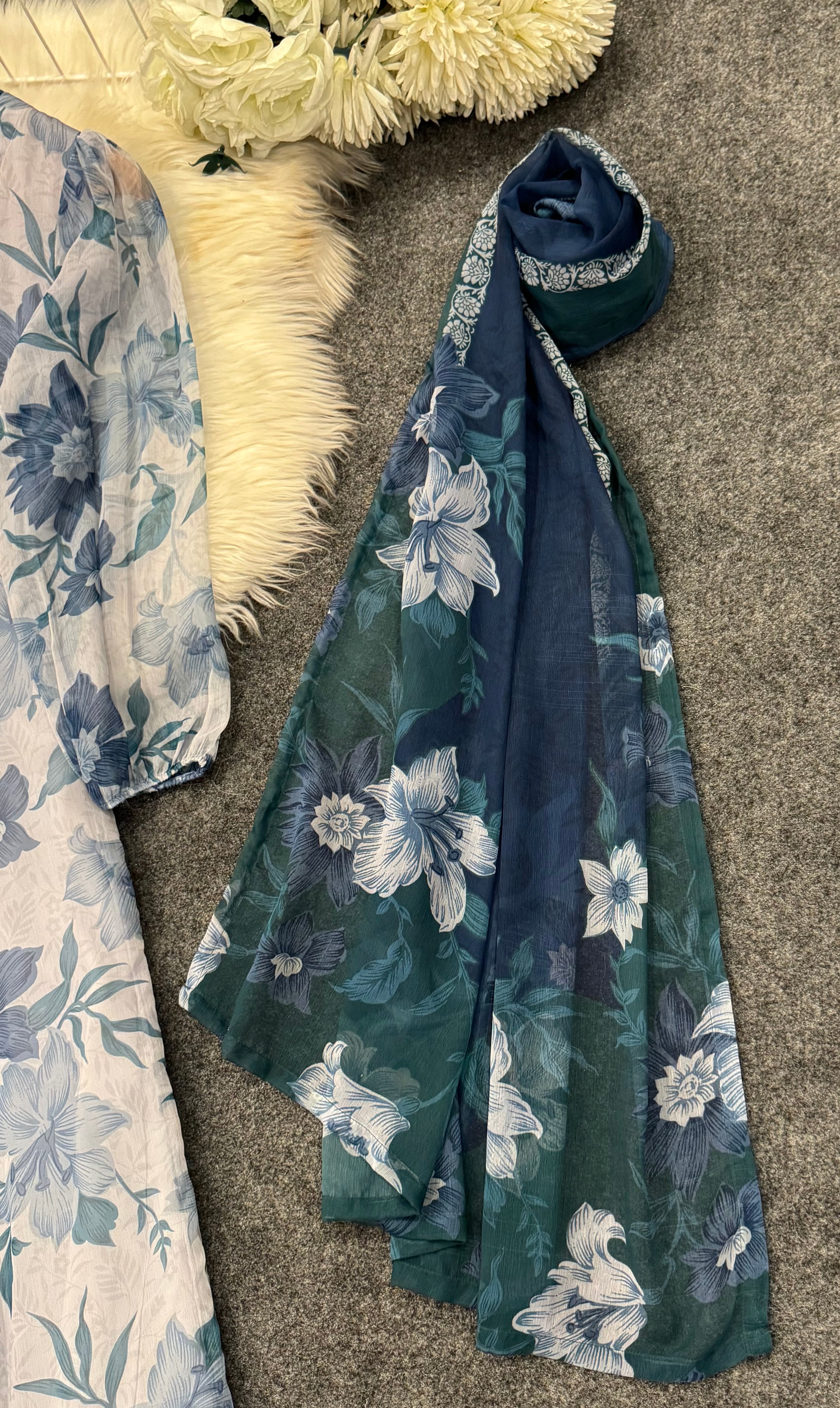 PRINTED CHIFFON FROCK with Dupatta
