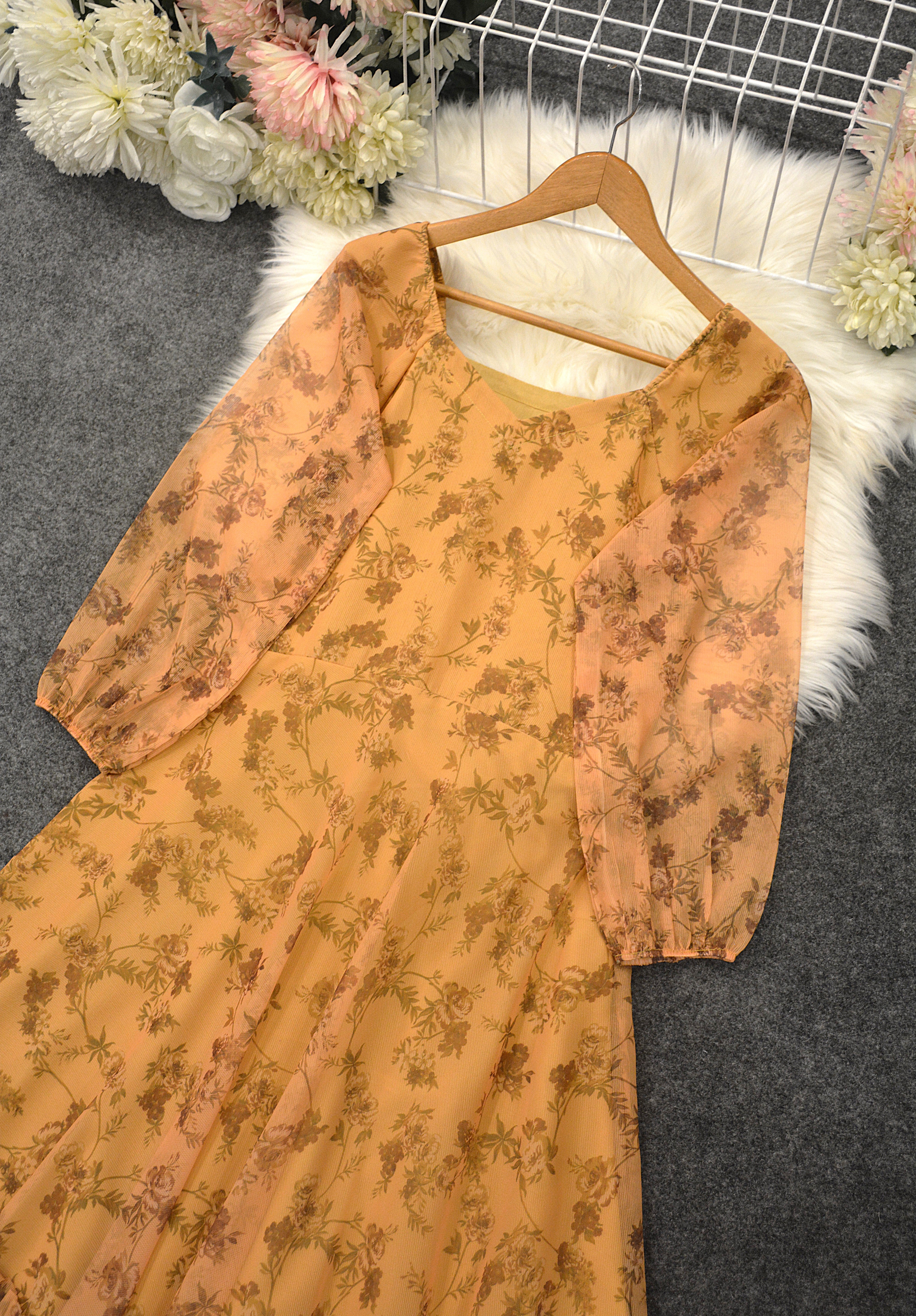 PRINTED CHIFFON FROCK