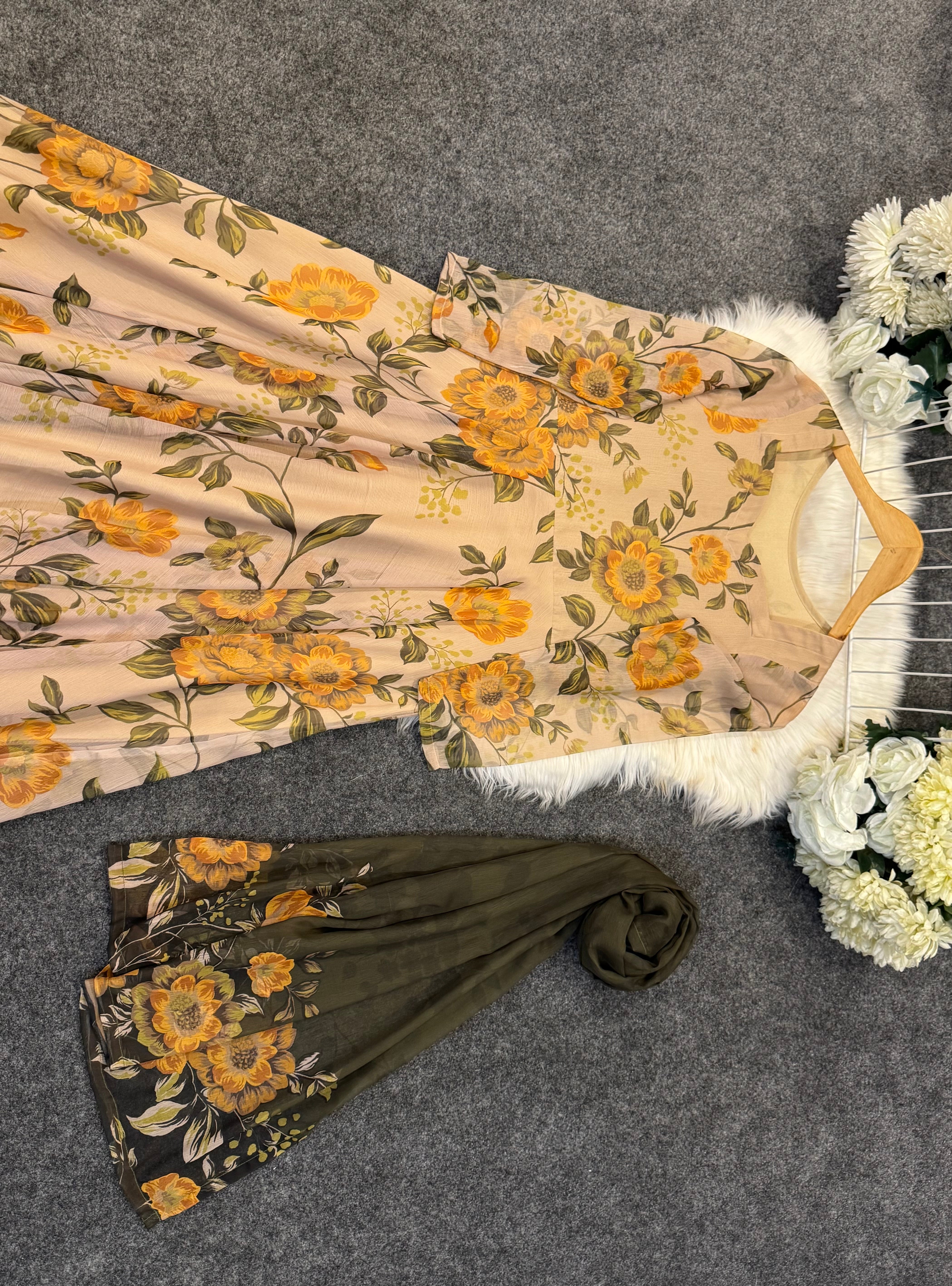 PRINTED CHIFFON FROCK with Dupatta