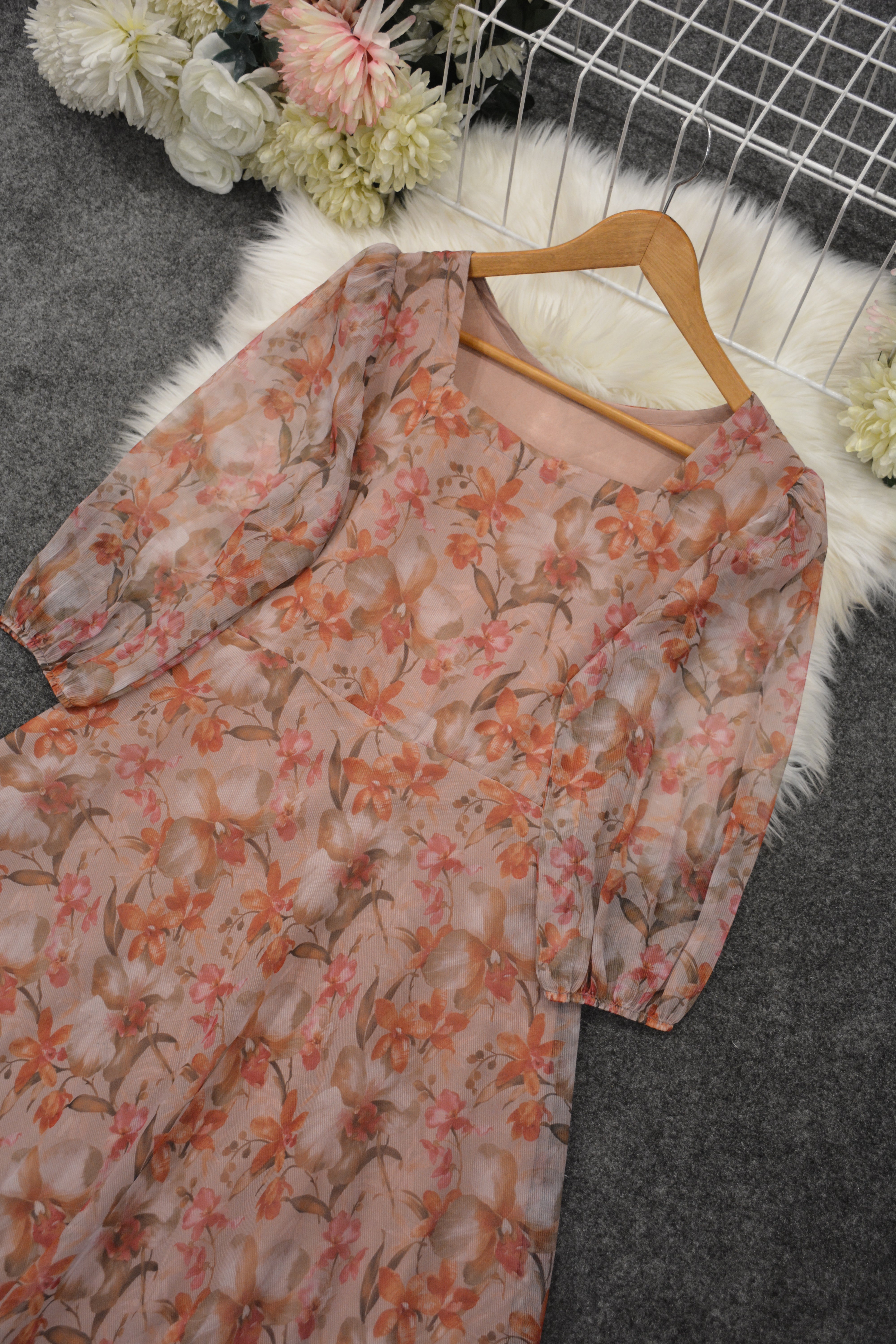 PRINTED CHIFFON FROCK