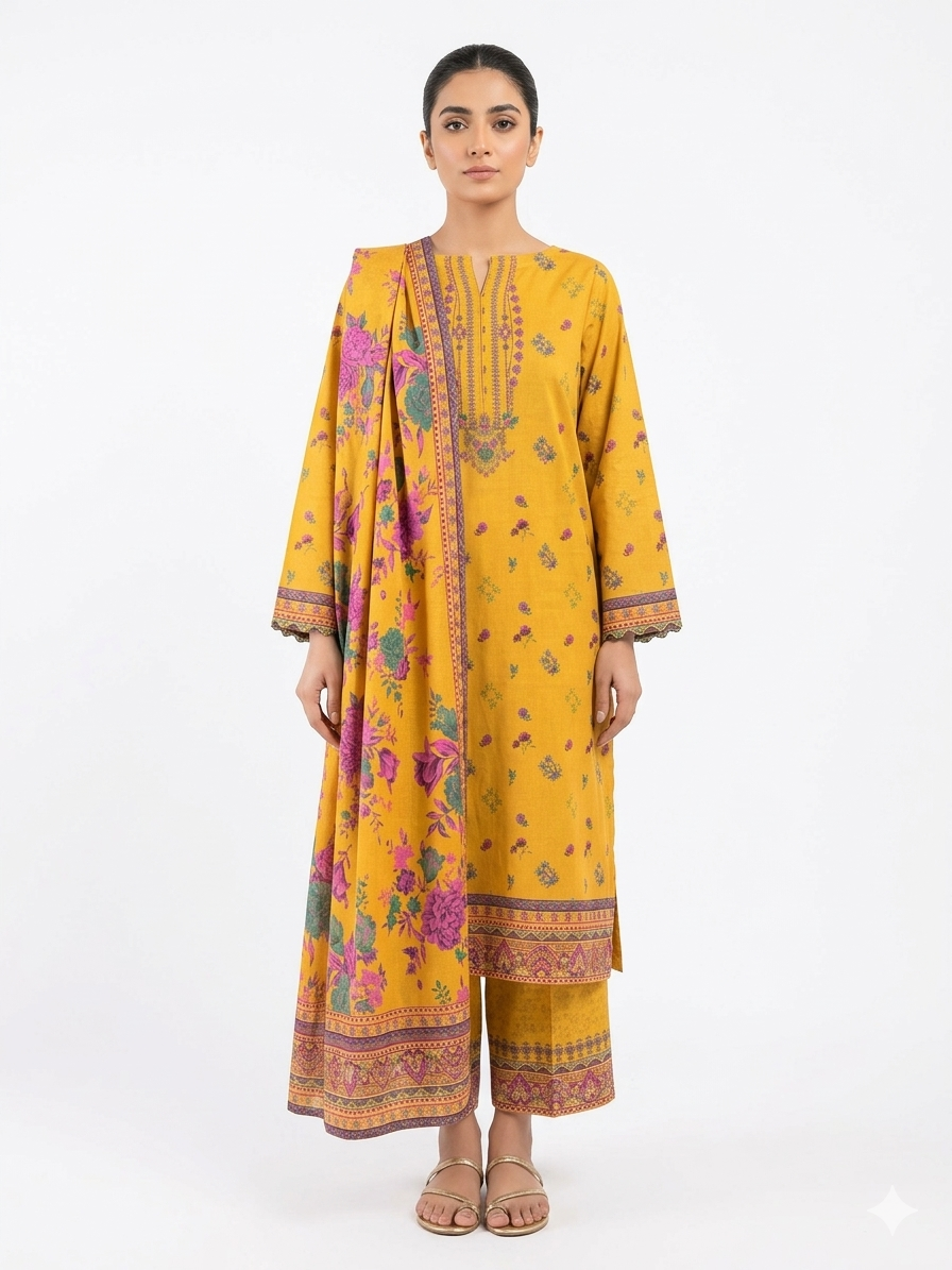 3 Piece-Printed Lawn Suit