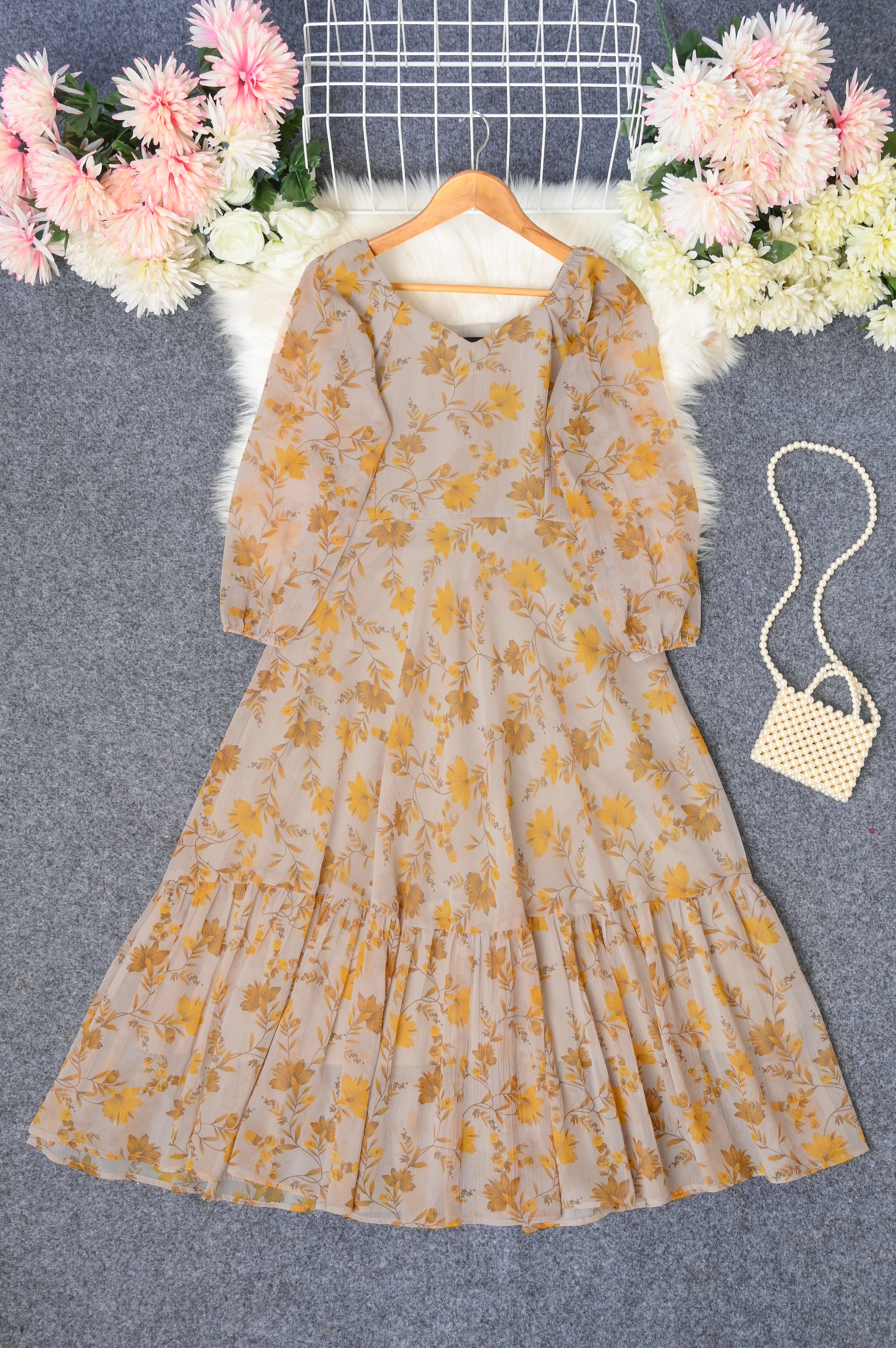PRINTED CHIFFON FROCK