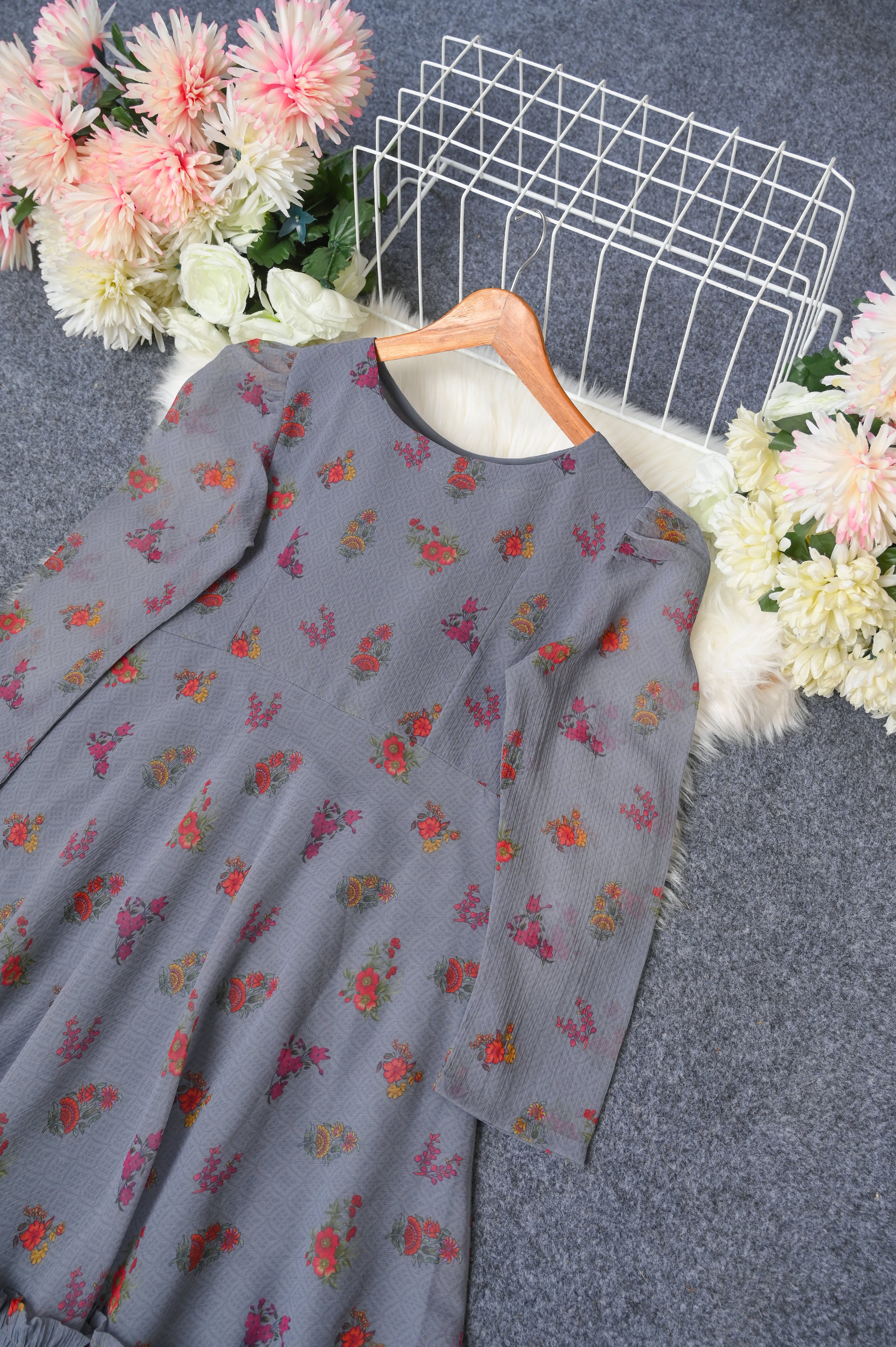 PRINTED CHIFFON FROCK