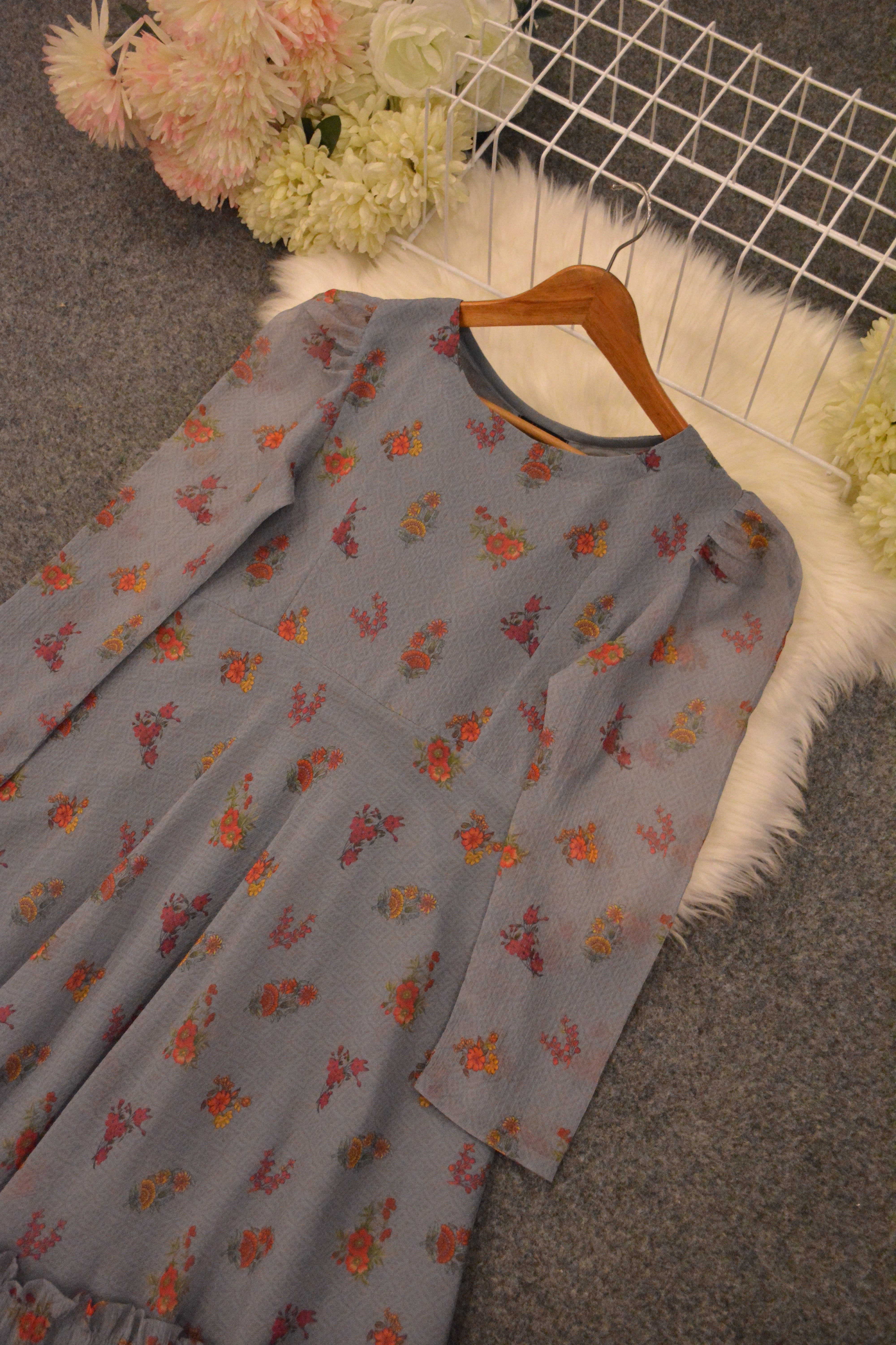 PRINTED CHIFFON FROCK