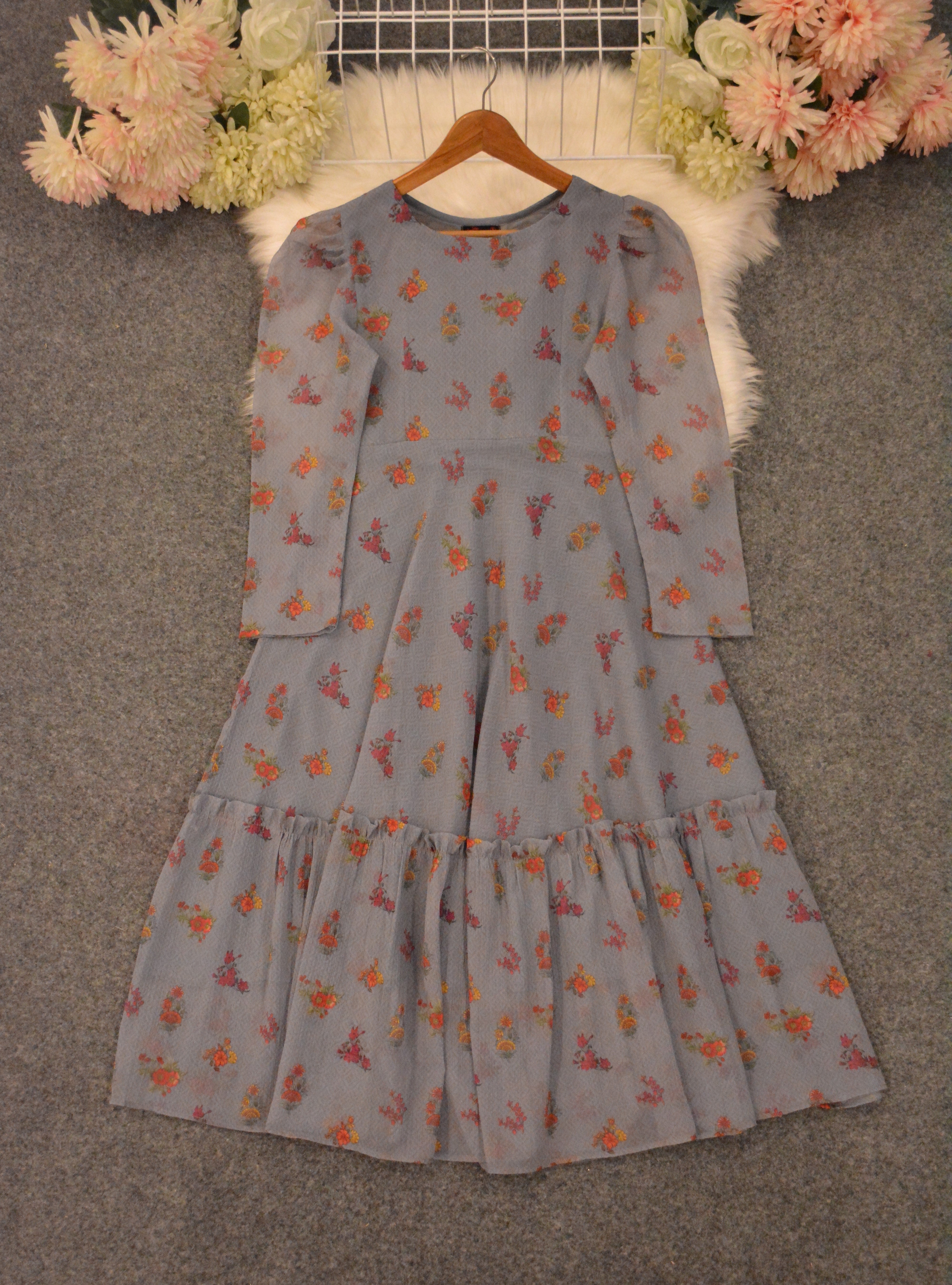 PRINTED CHIFFON FROCK