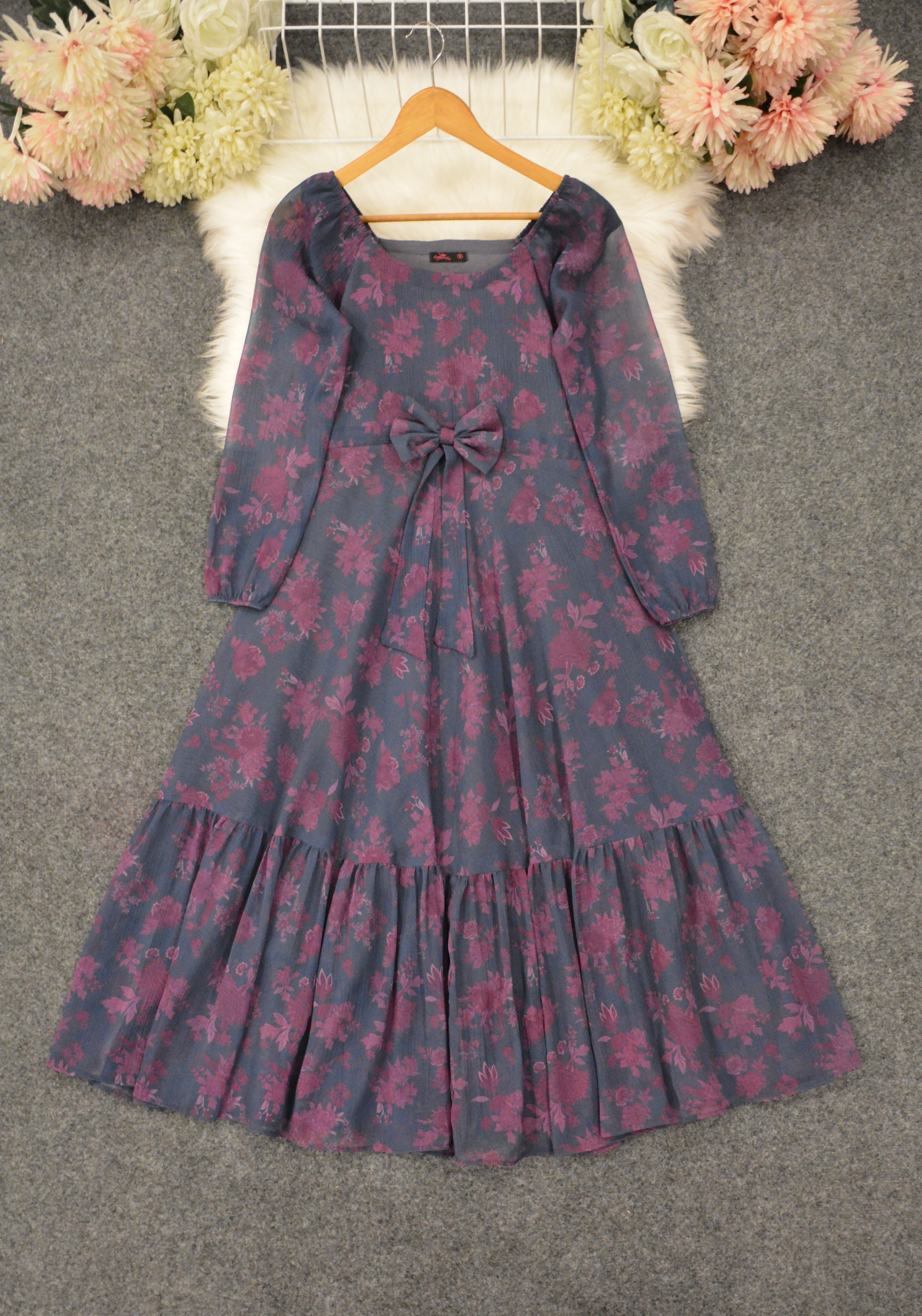 PRINTED CHIFFON FROCK