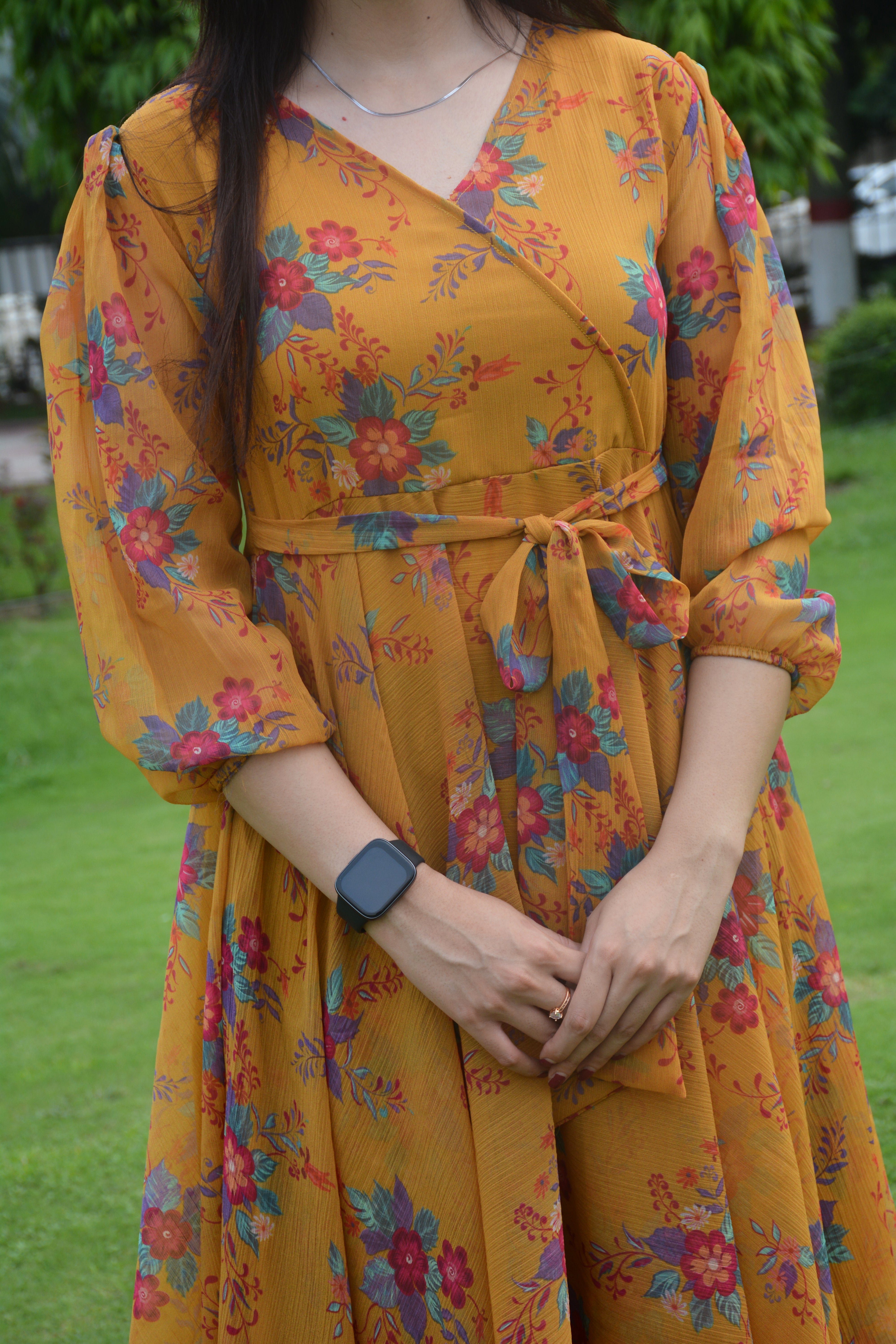 PRINTED CHIFFON FROCK