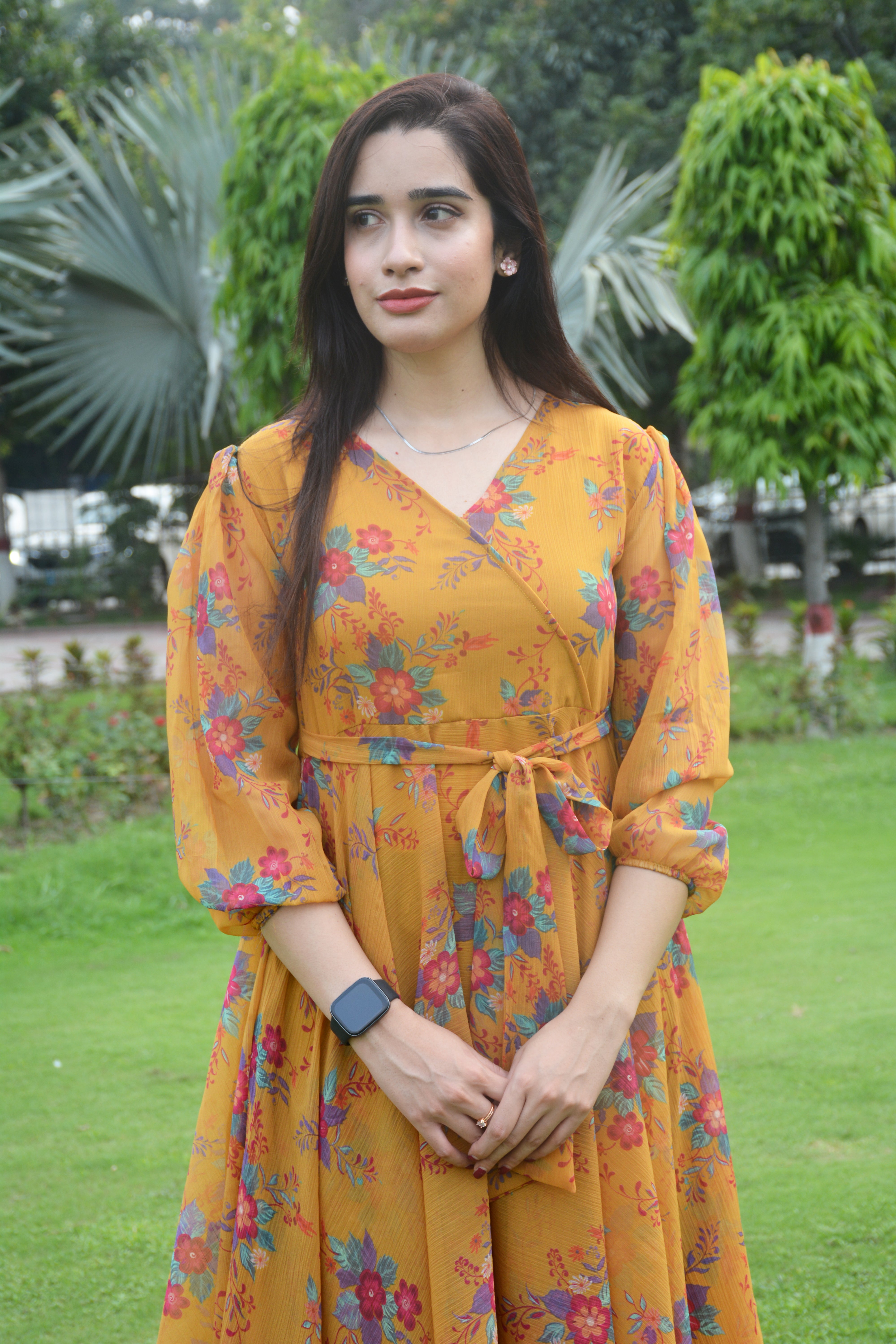 PRINTED CHIFFON FROCK
