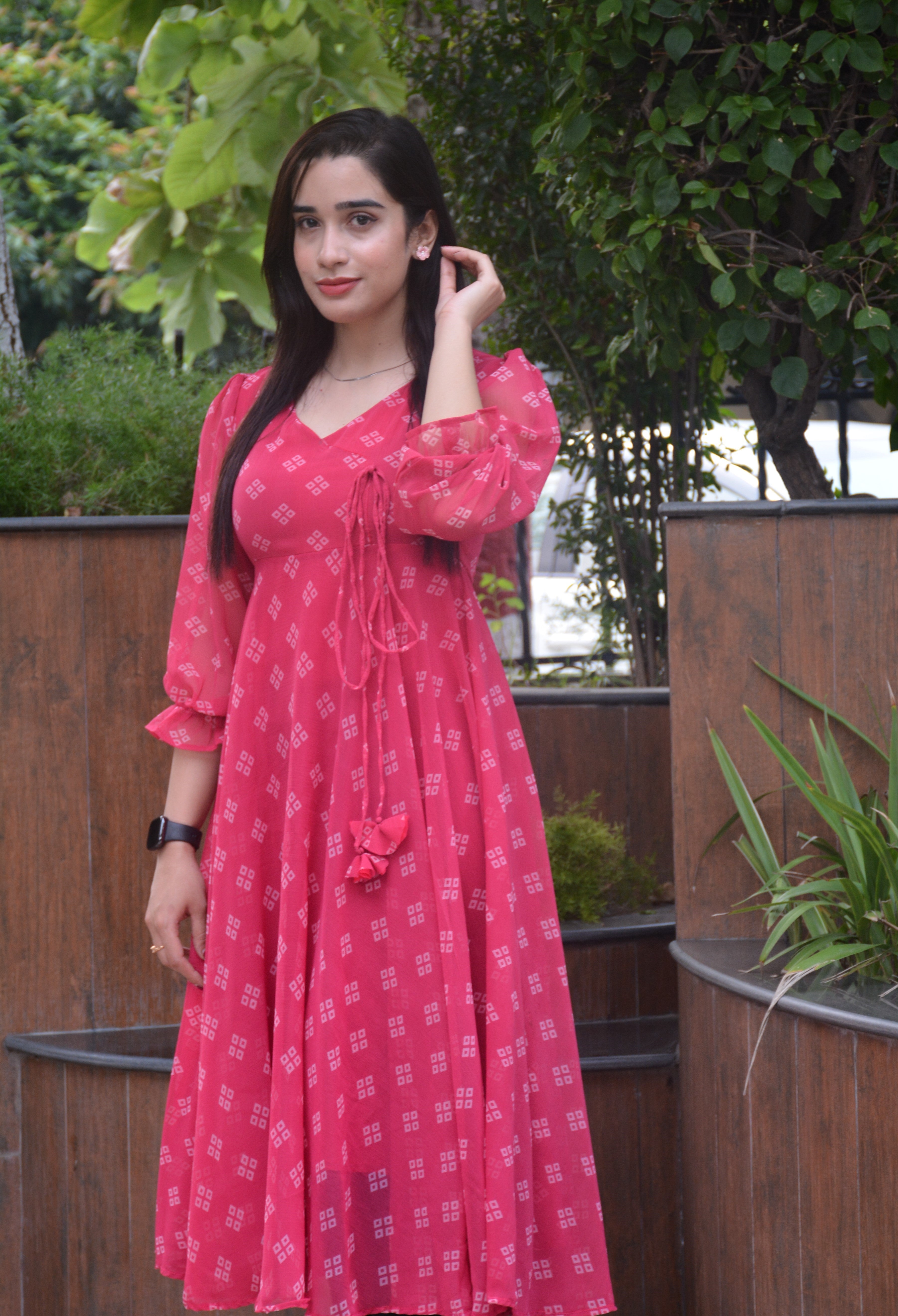PRINTED CHIFFON FROCK