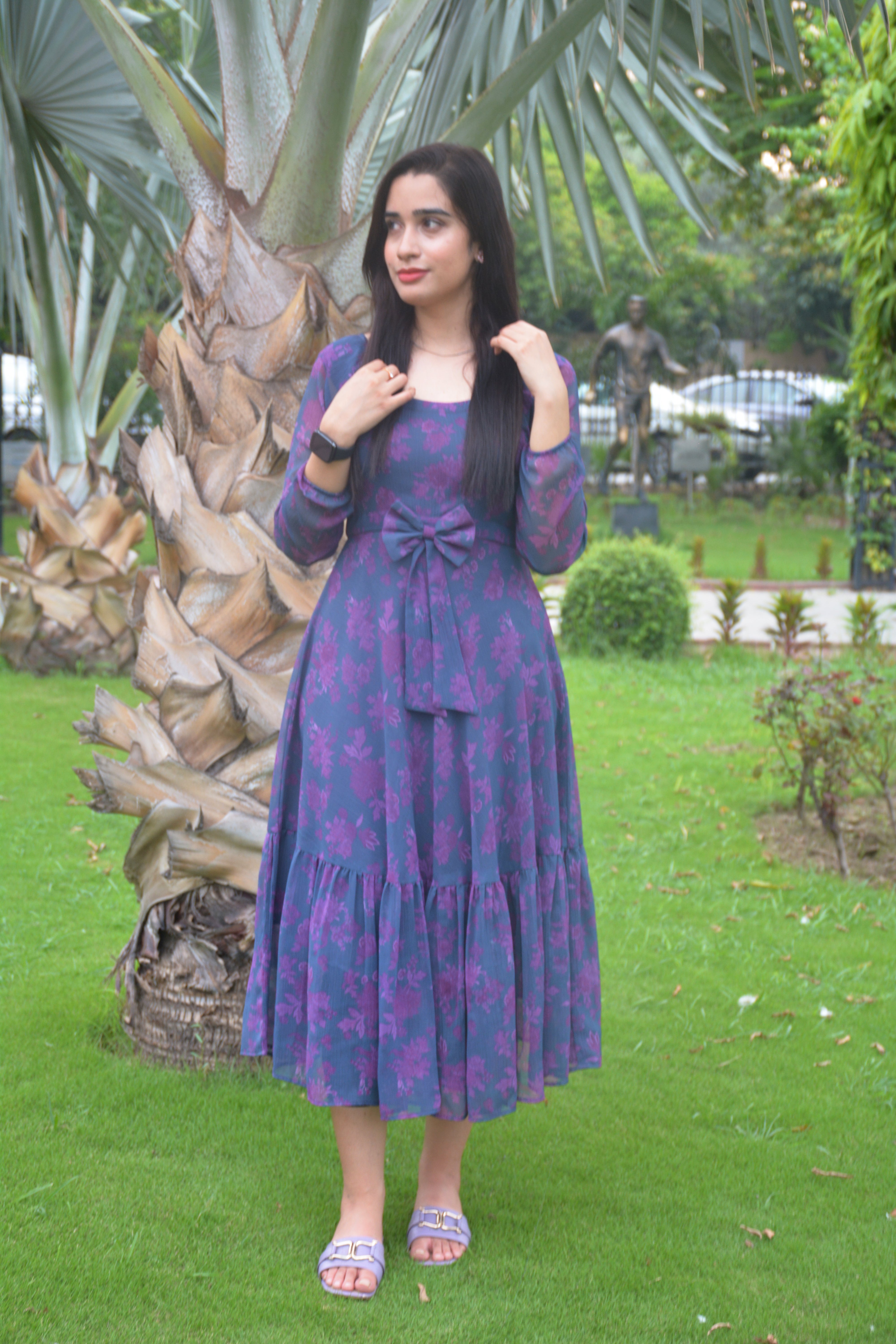PRINTED CHIFFON FROCK