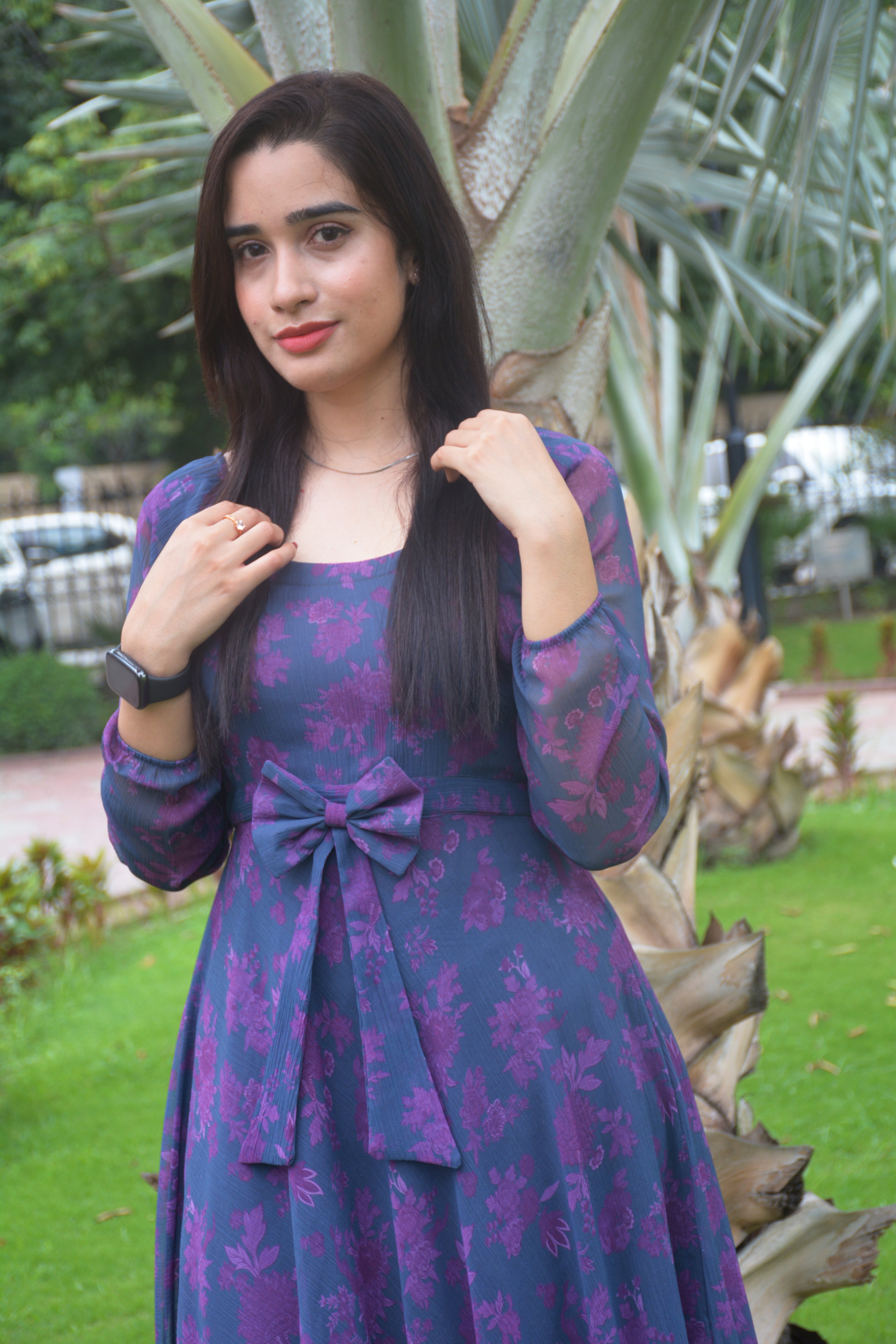 PRINTED CHIFFON FROCK