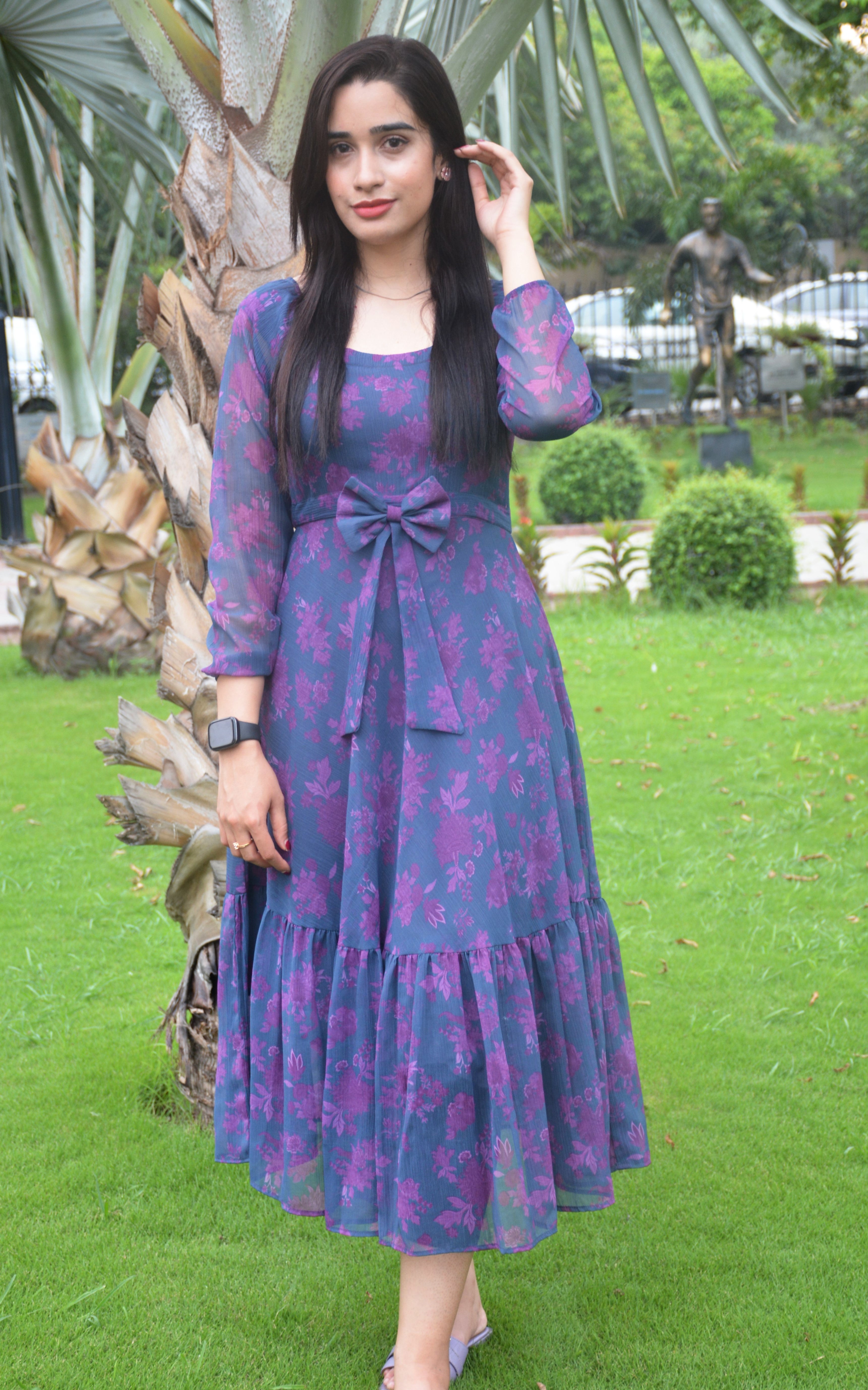 PRINTED CHIFFON FROCK