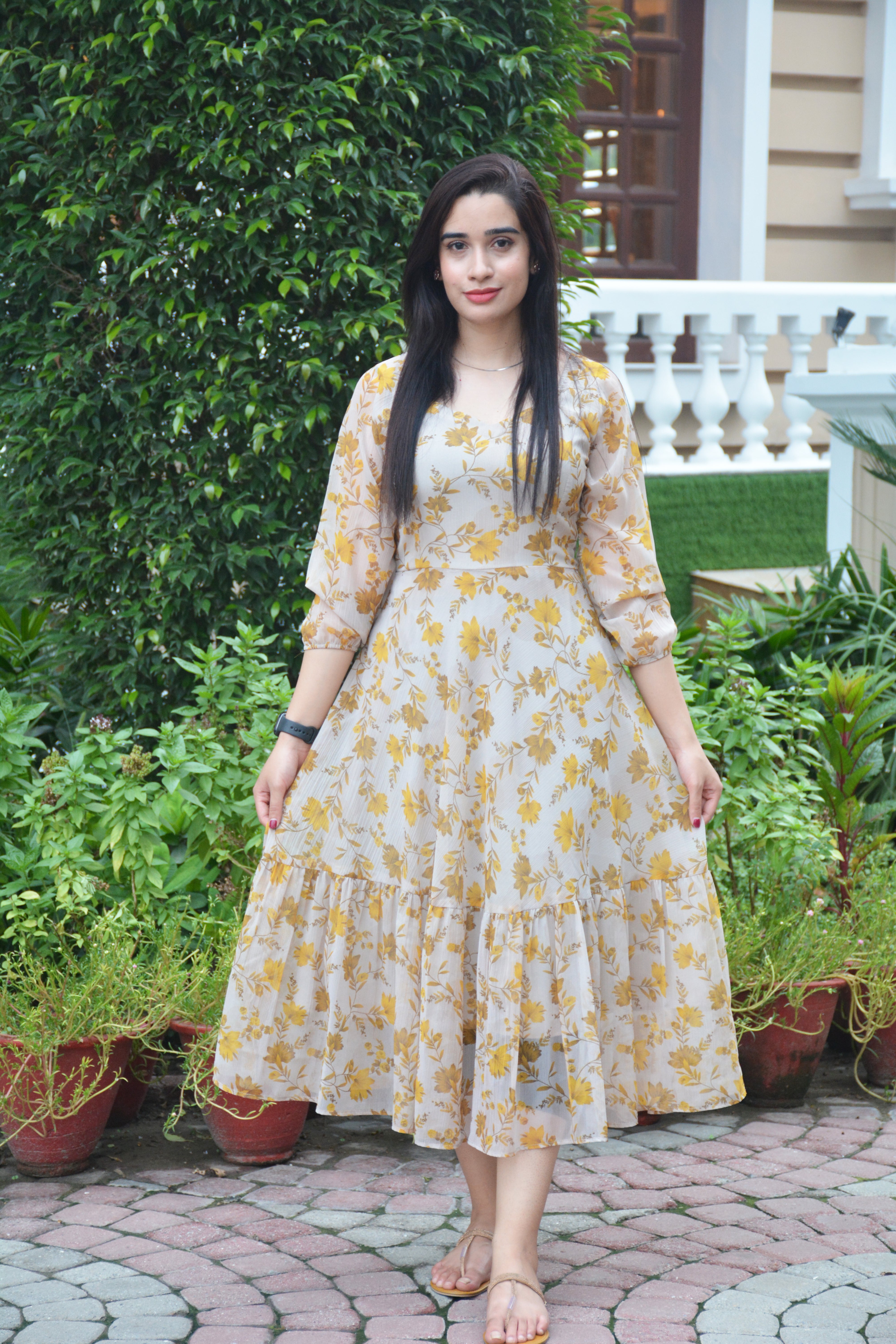 PRINTED CHIFFON FROCK