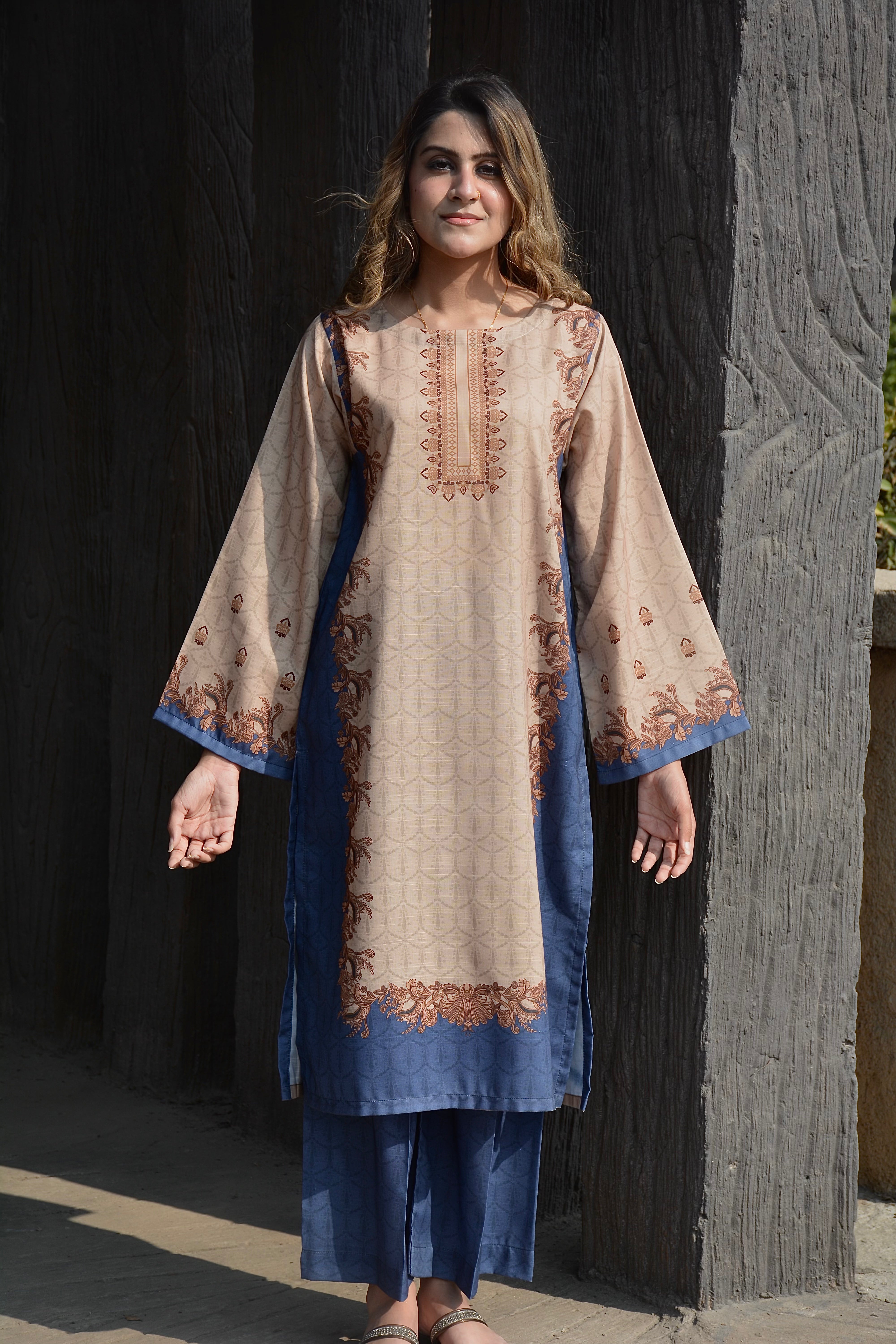 PRINTED SHIRT TROUSER- KHADDAR