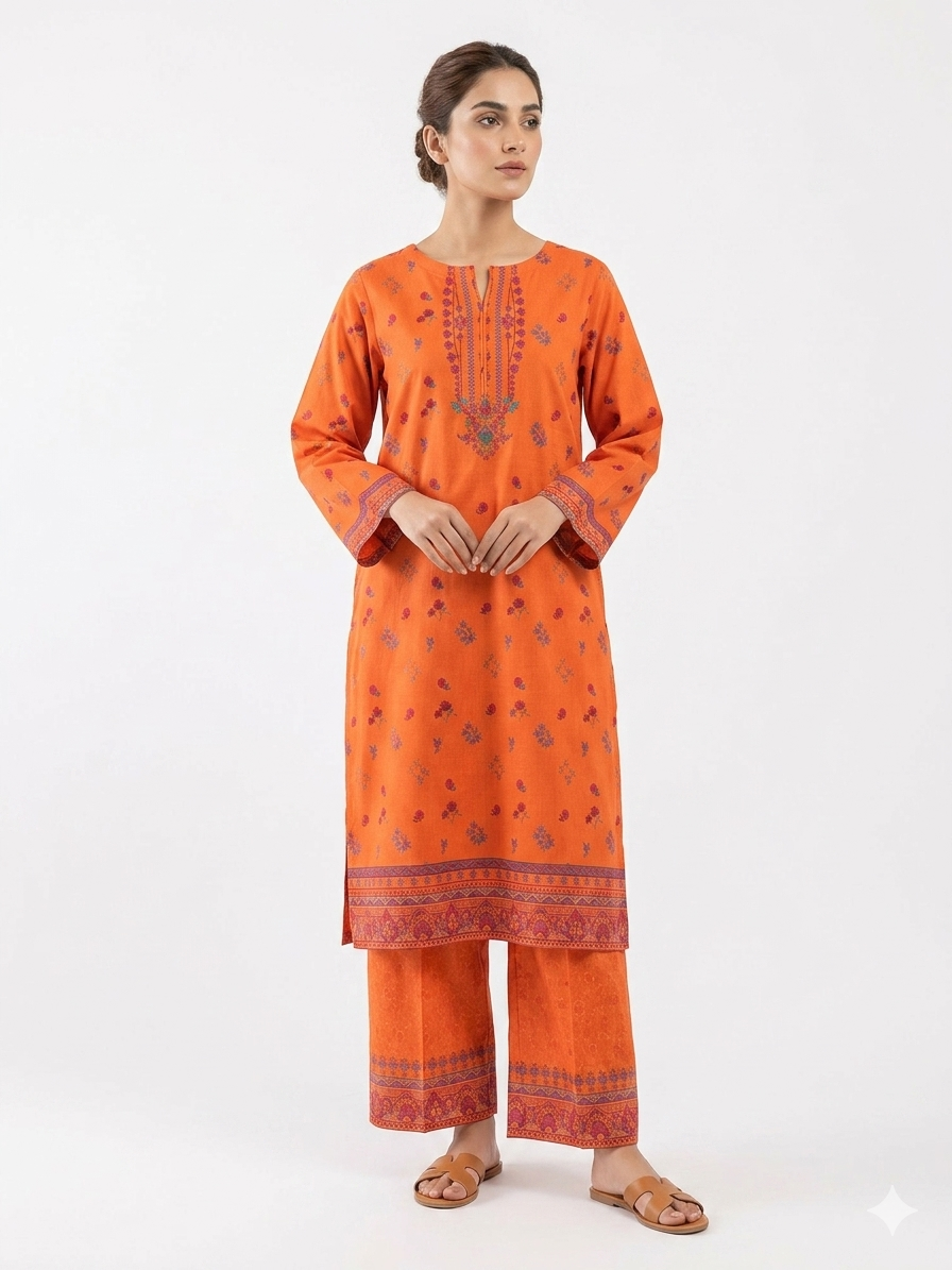 PRINTED SHIRT TROUSER-LAWN