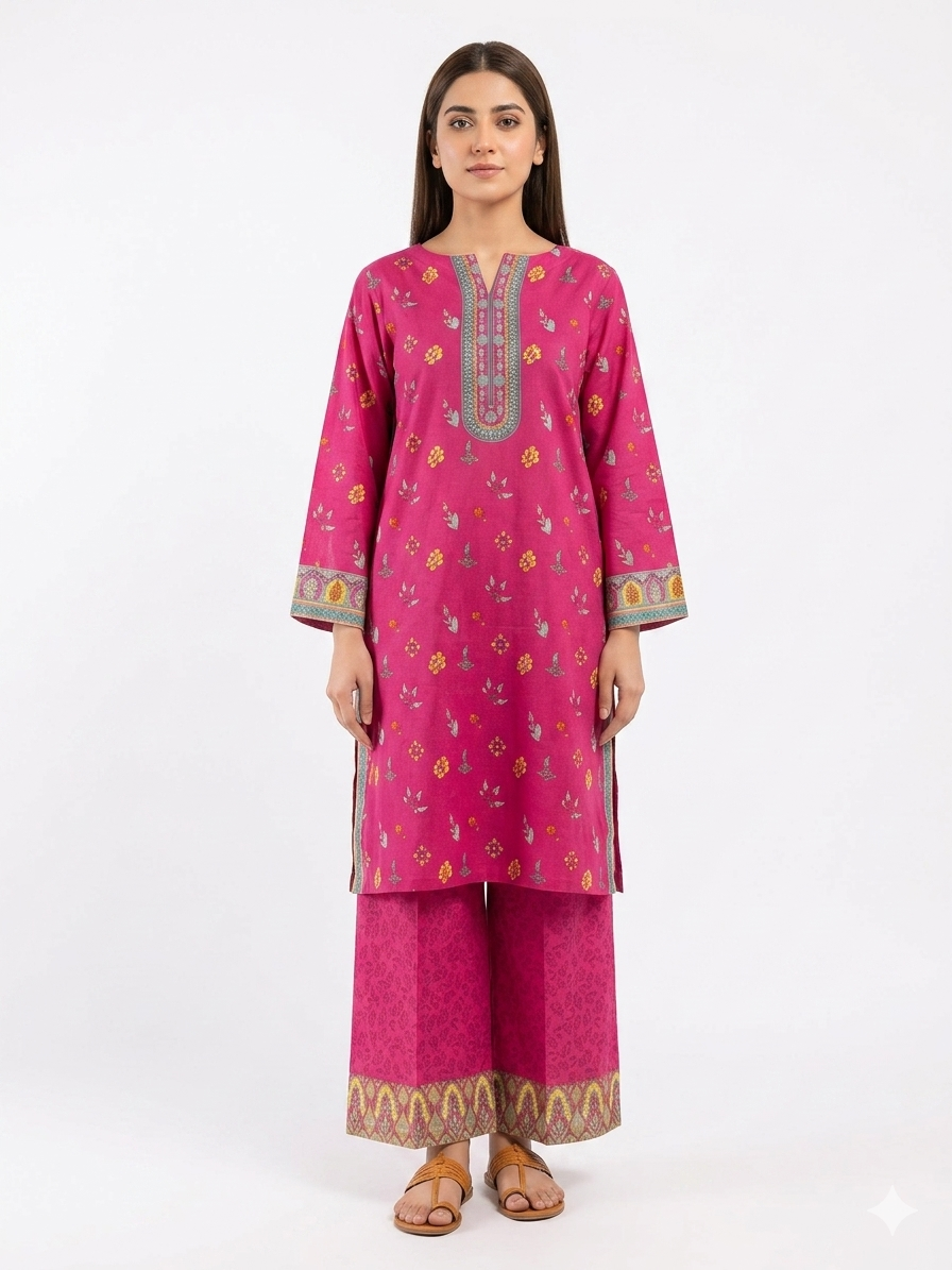 PRINTED SHIRT TROUSER-LAWN