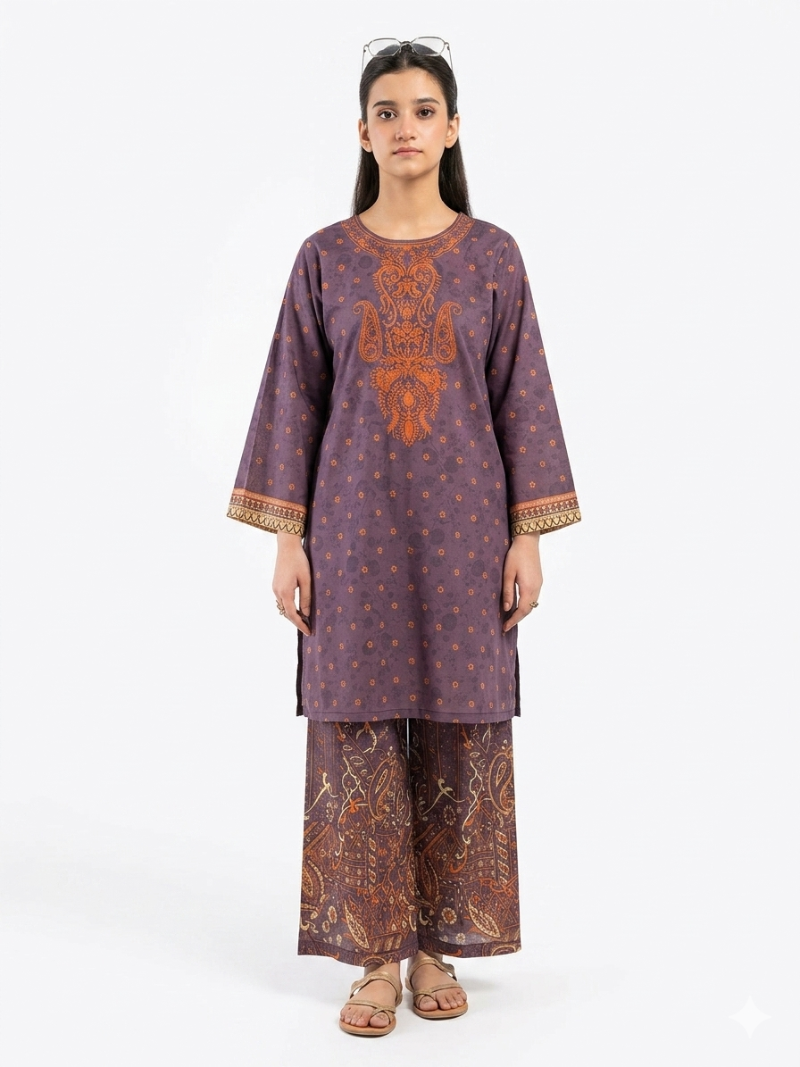 PRINTED SHIRT TROUSER-LAWN
