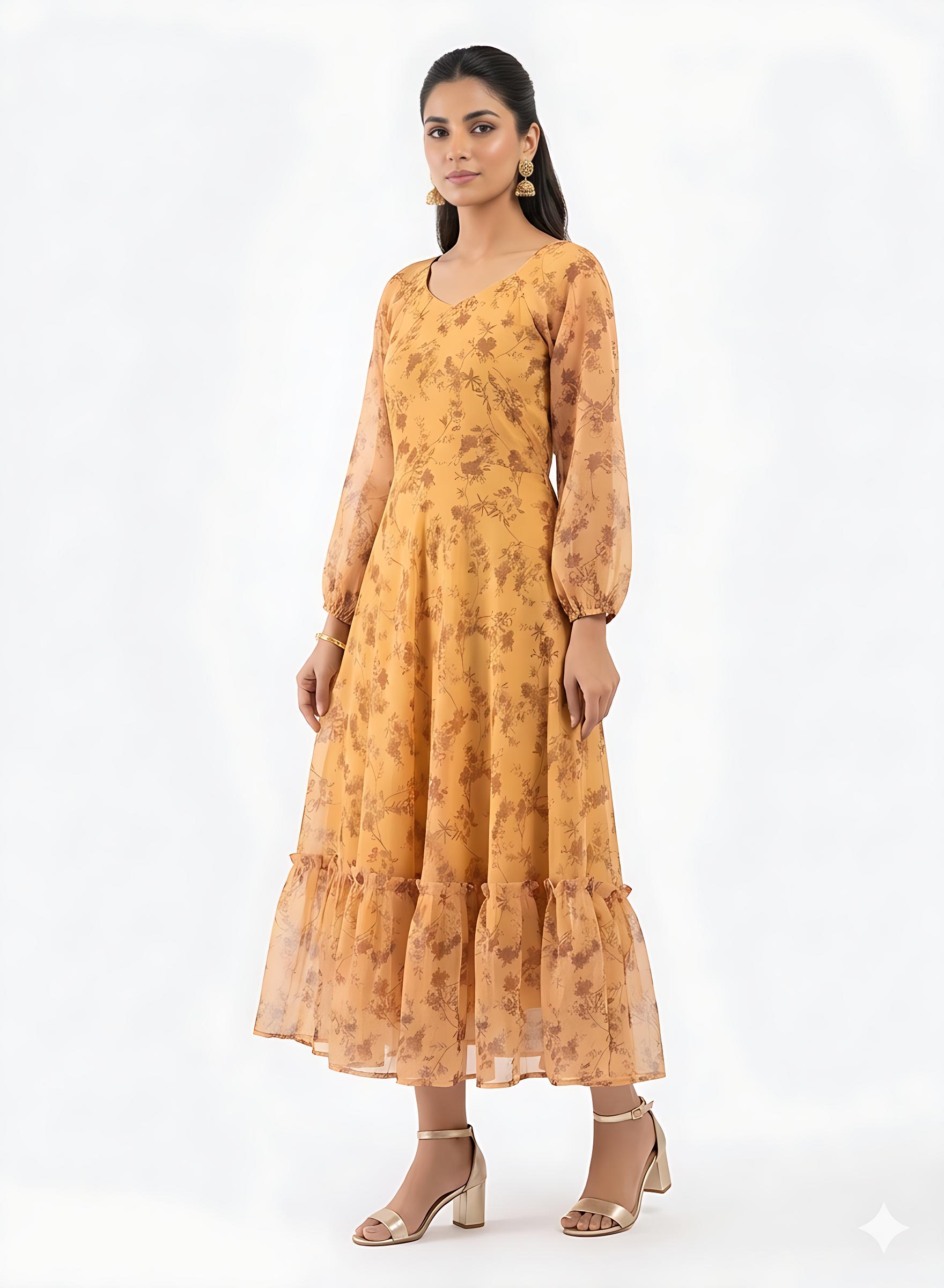 PRINTED CHIFFON FROCK