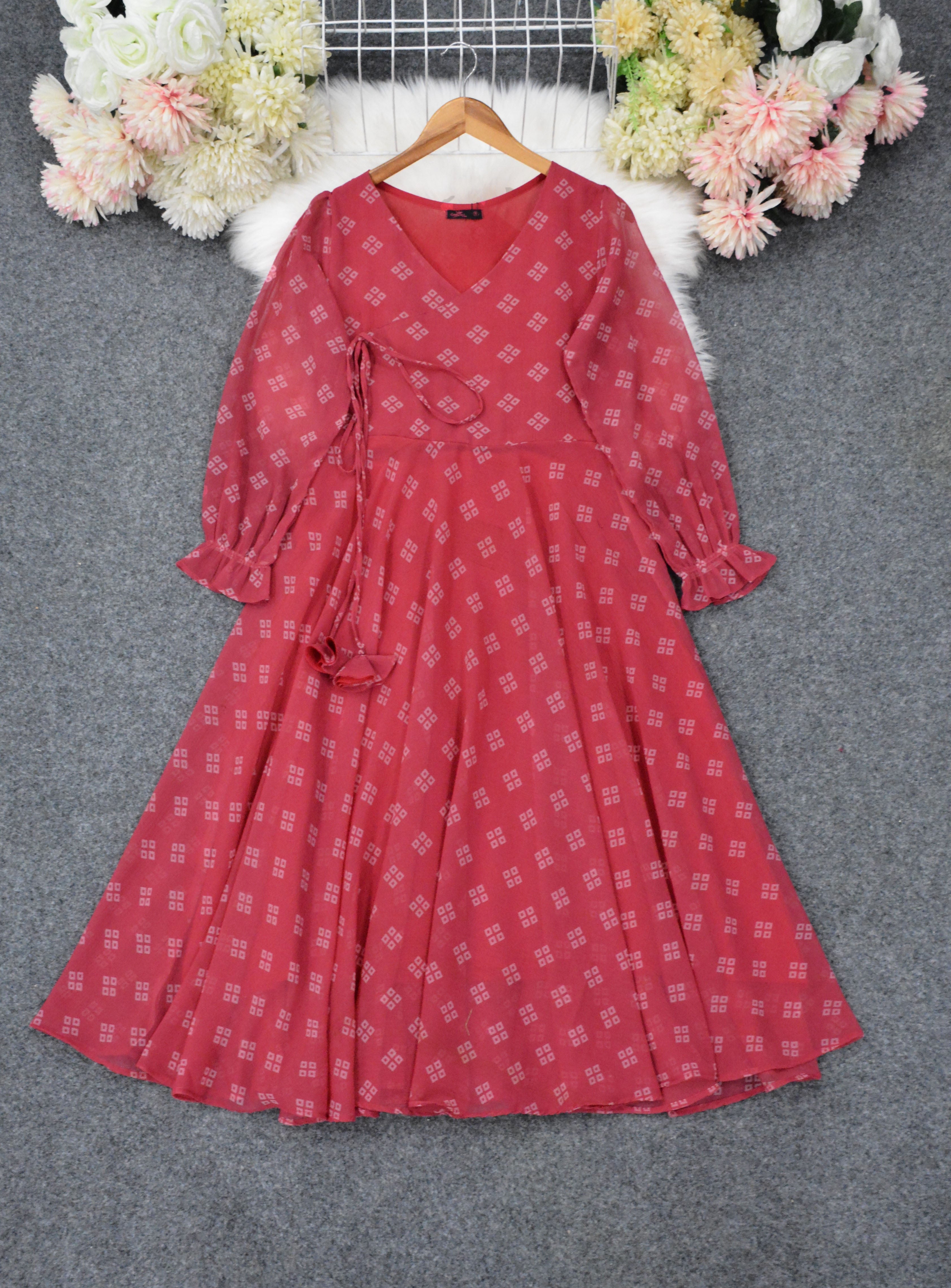 PRINTED CHIFFON FROCK