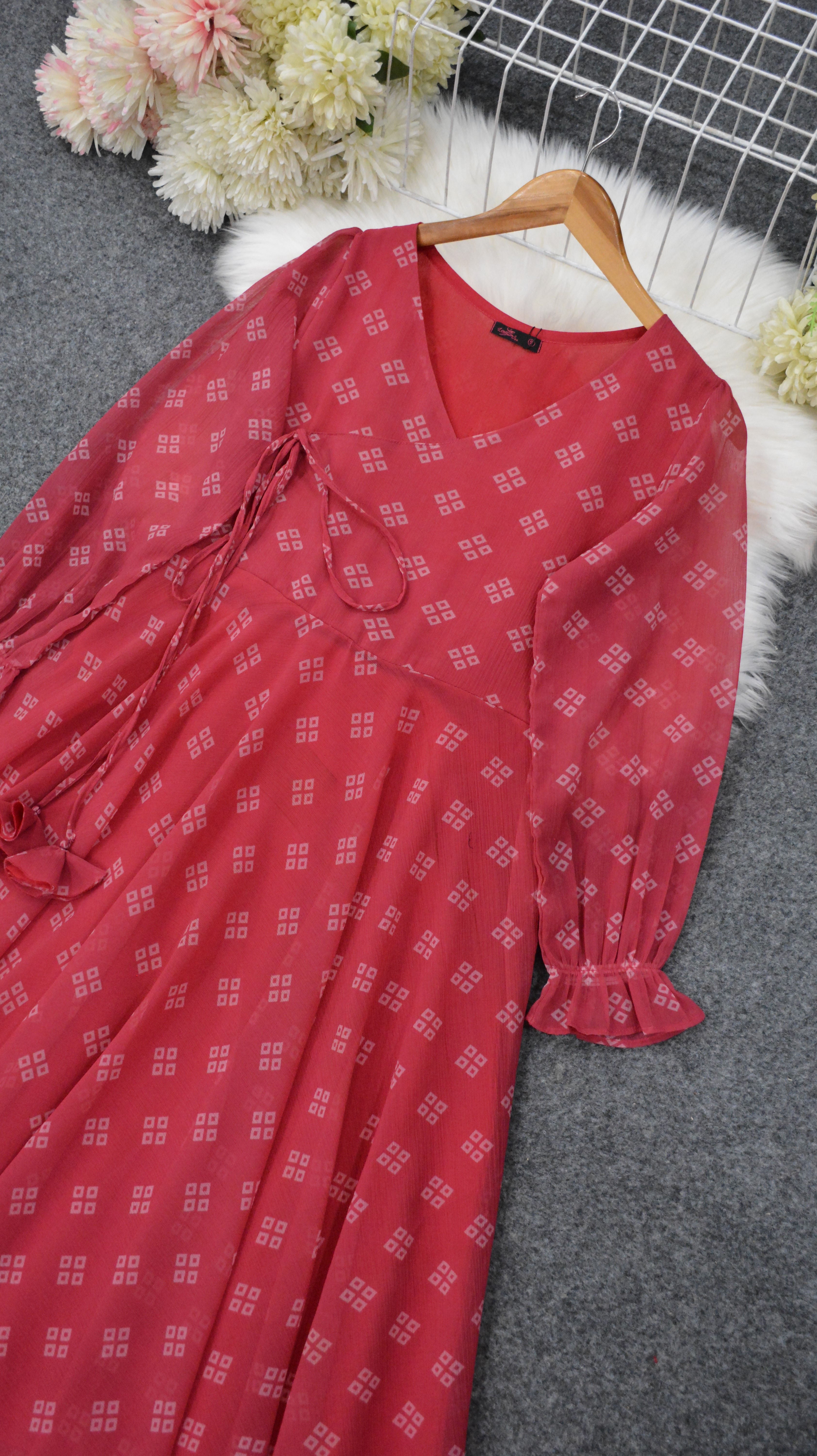 PRINTED CHIFFON FROCK