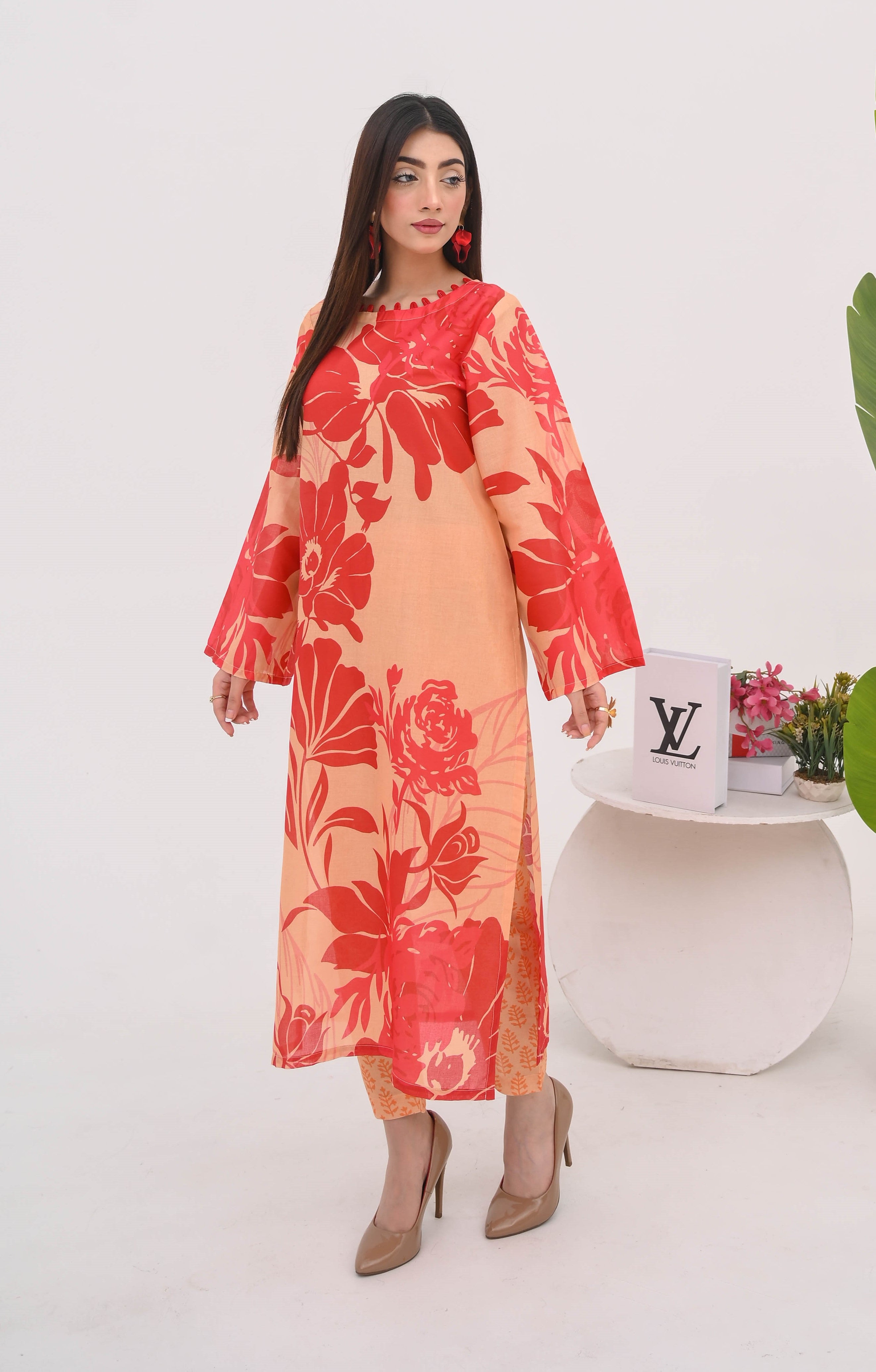 PRINTED SHIRT TROUSER-LAWN