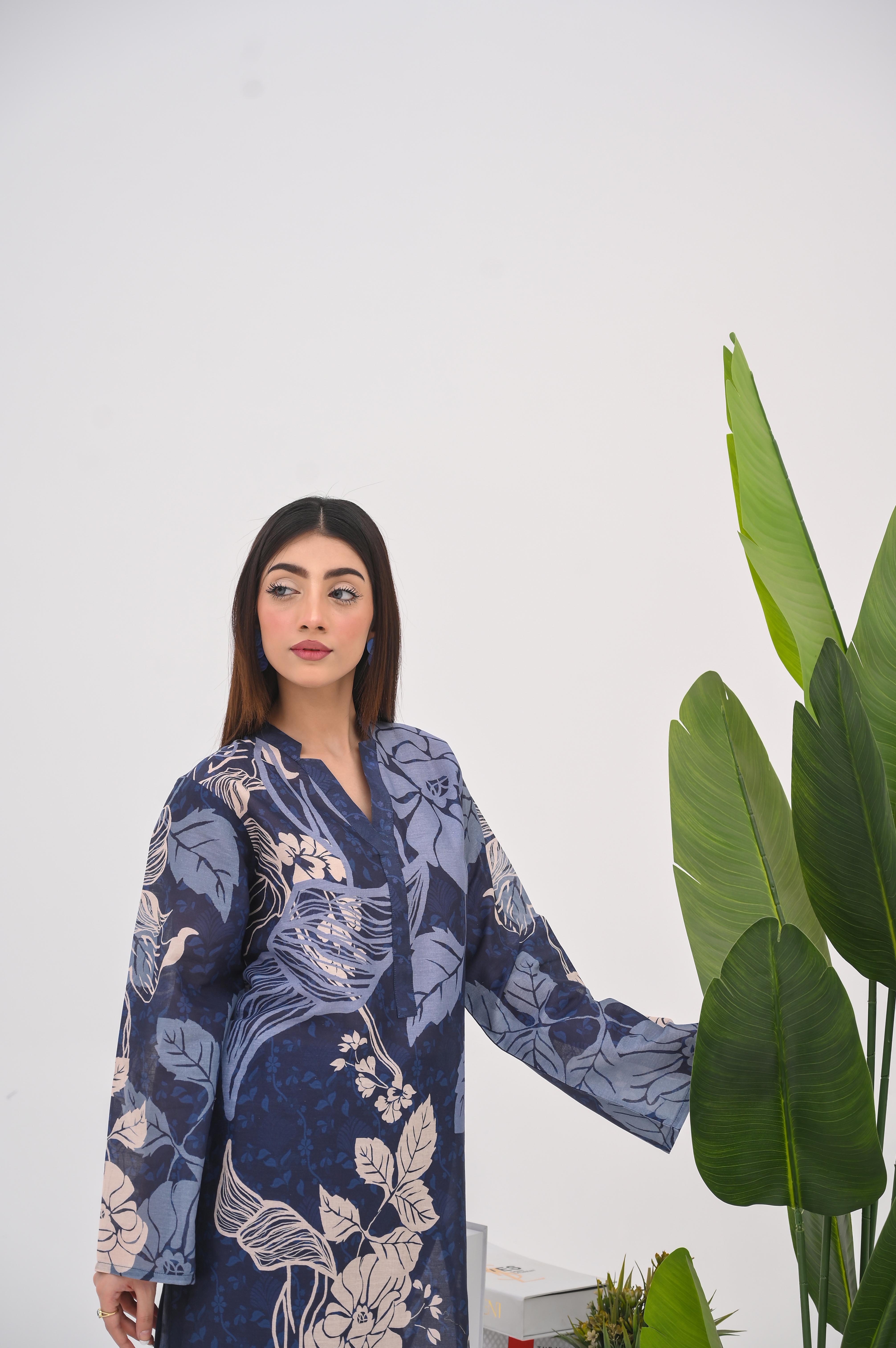 PRINTED SHIRT TROUSER-LAWN