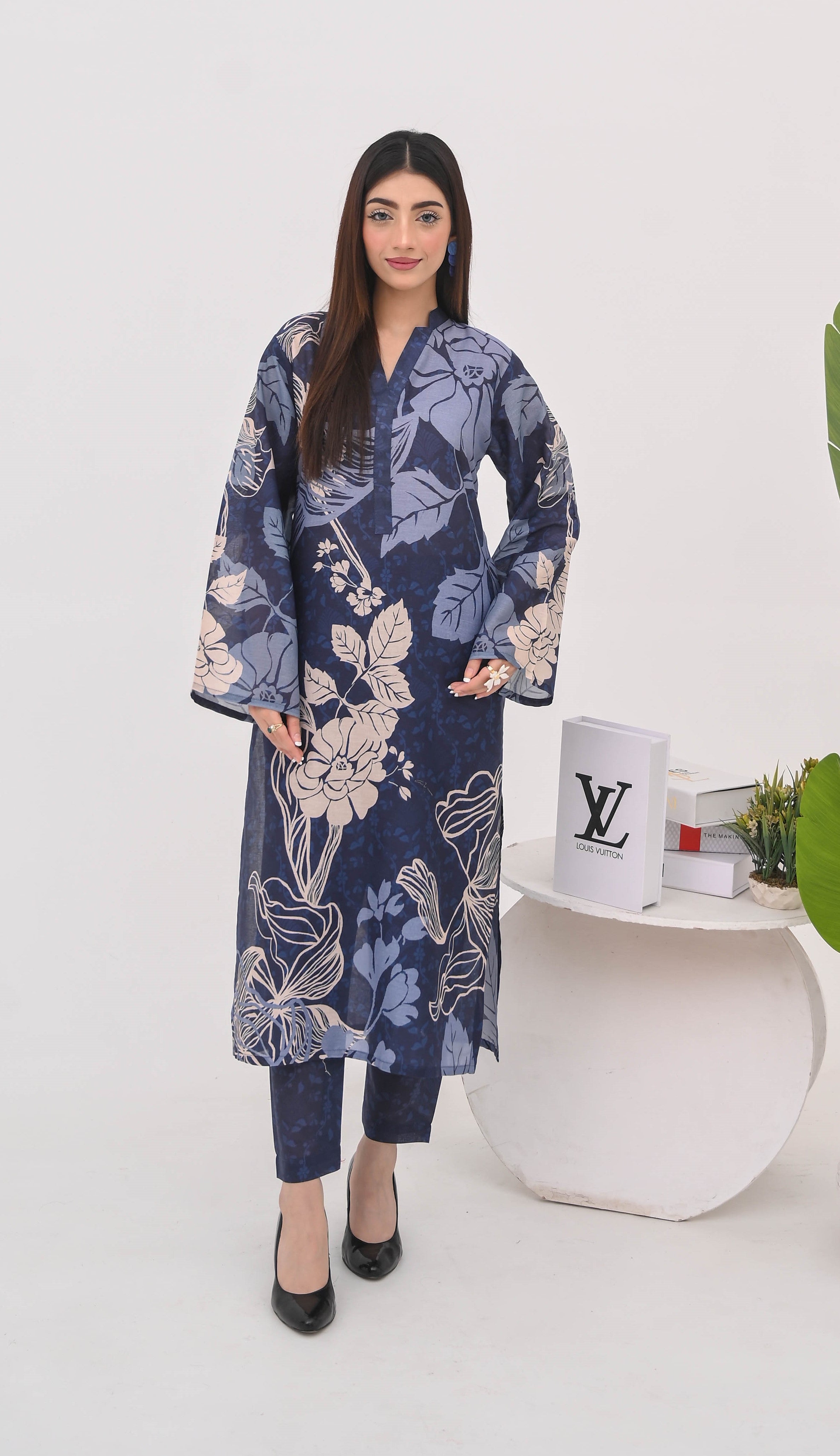 PRINTED SHIRT TROUSER-LAWN