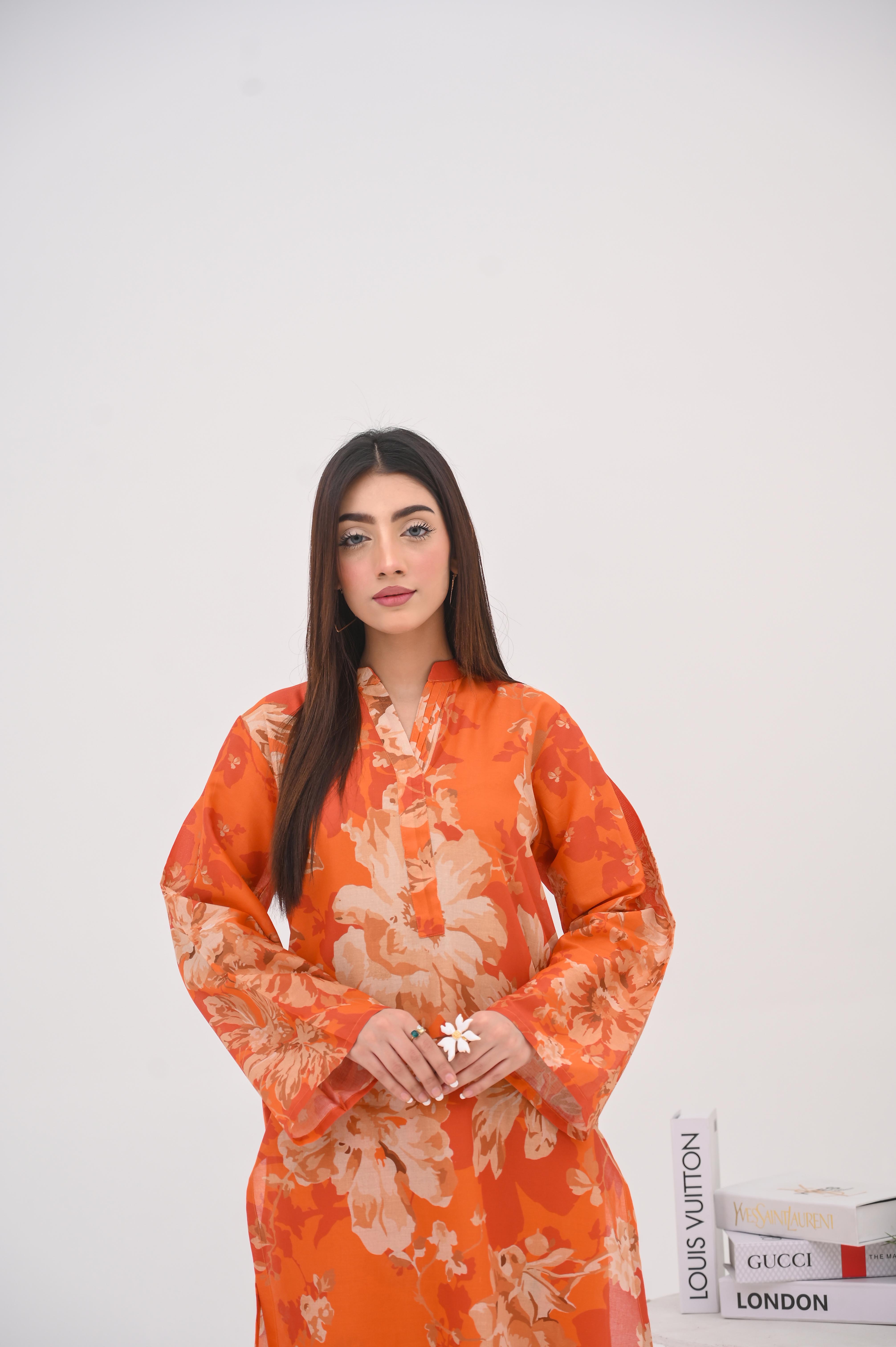 PRINTED SHIRT TROUSER-LAWN