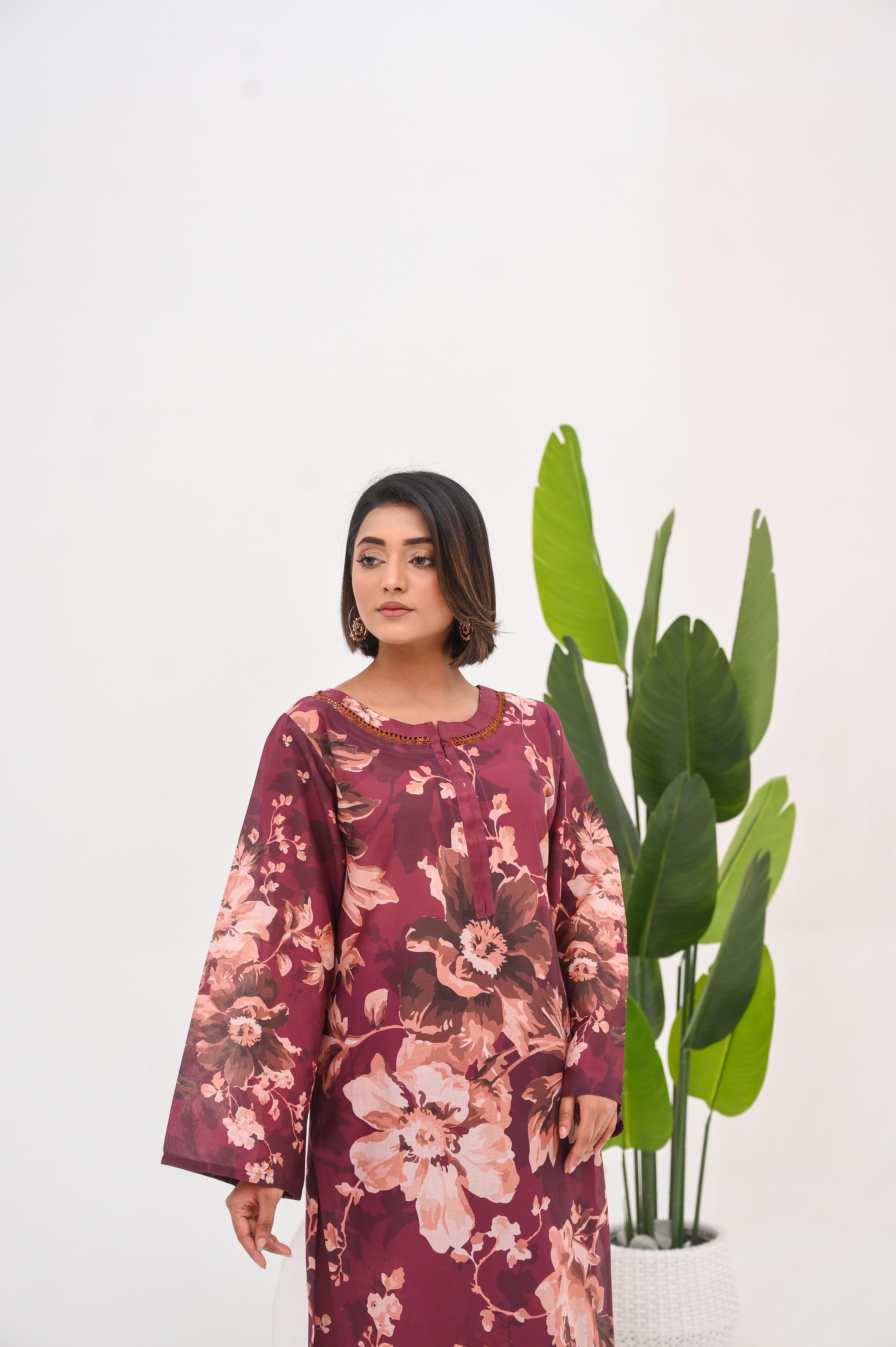 PRINTED SHIRT TROUSER-LAWN