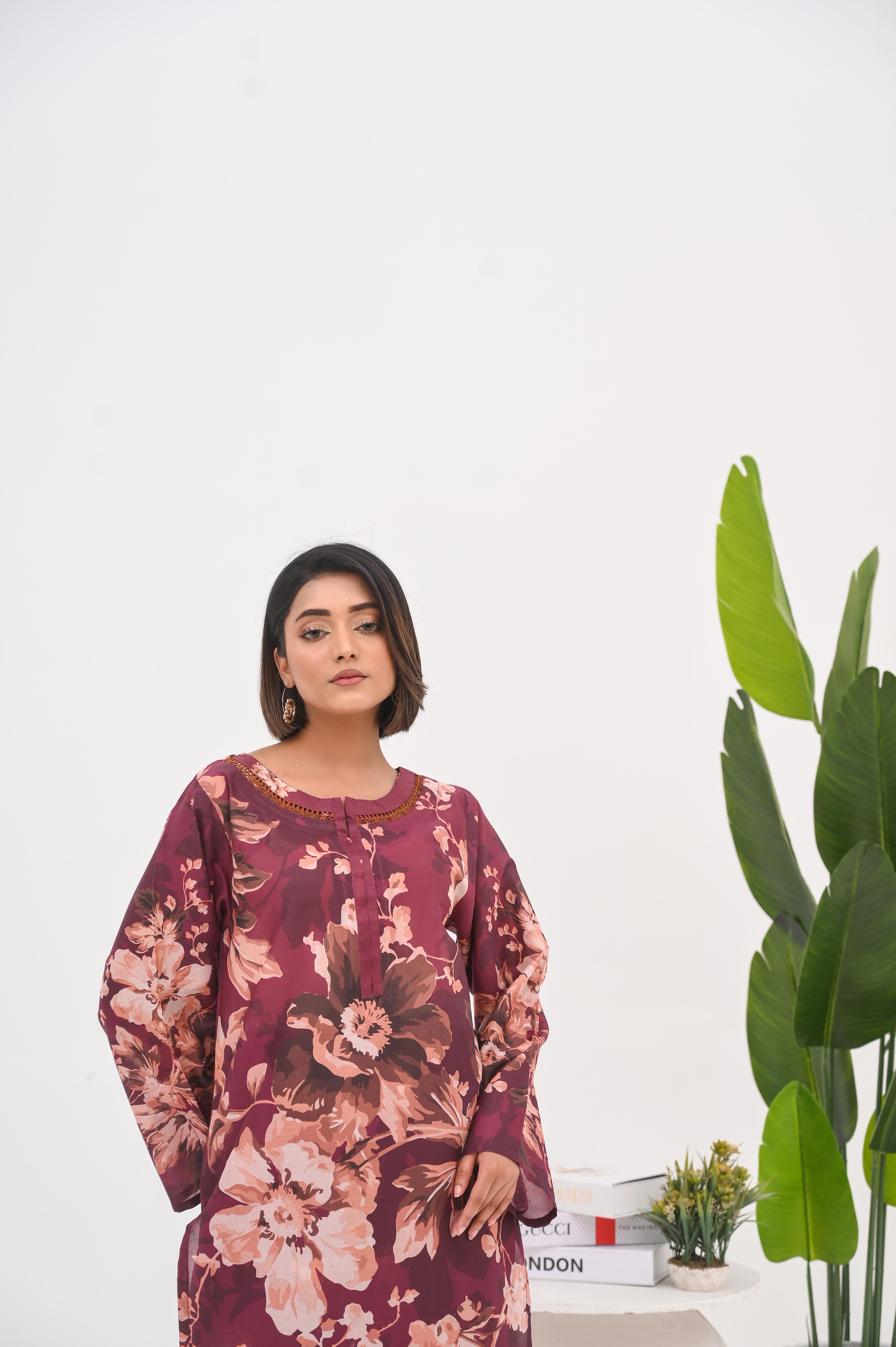 PRINTED SHIRT TROUSER-LAWN