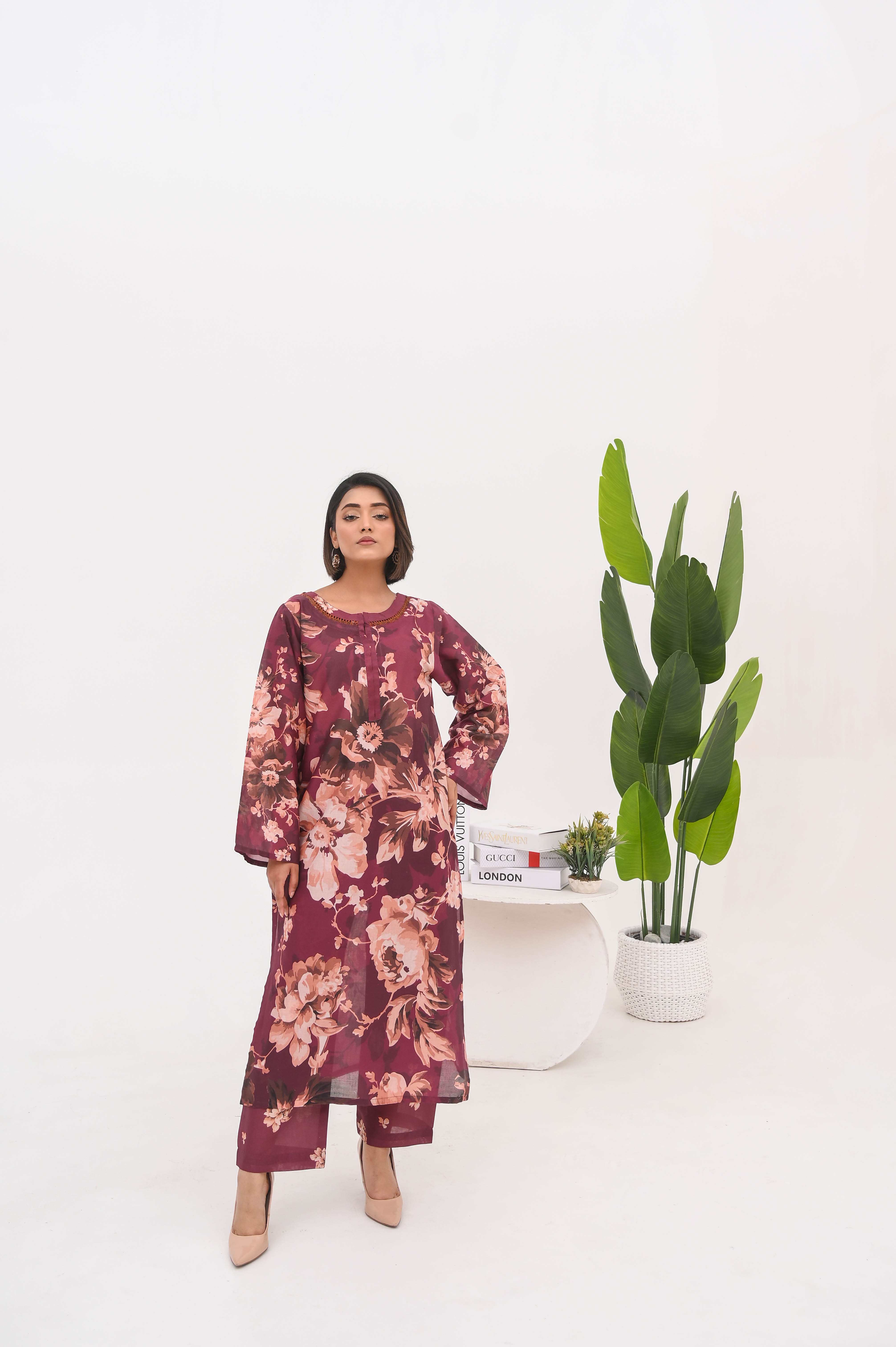 PRINTED SHIRT TROUSER-LAWN